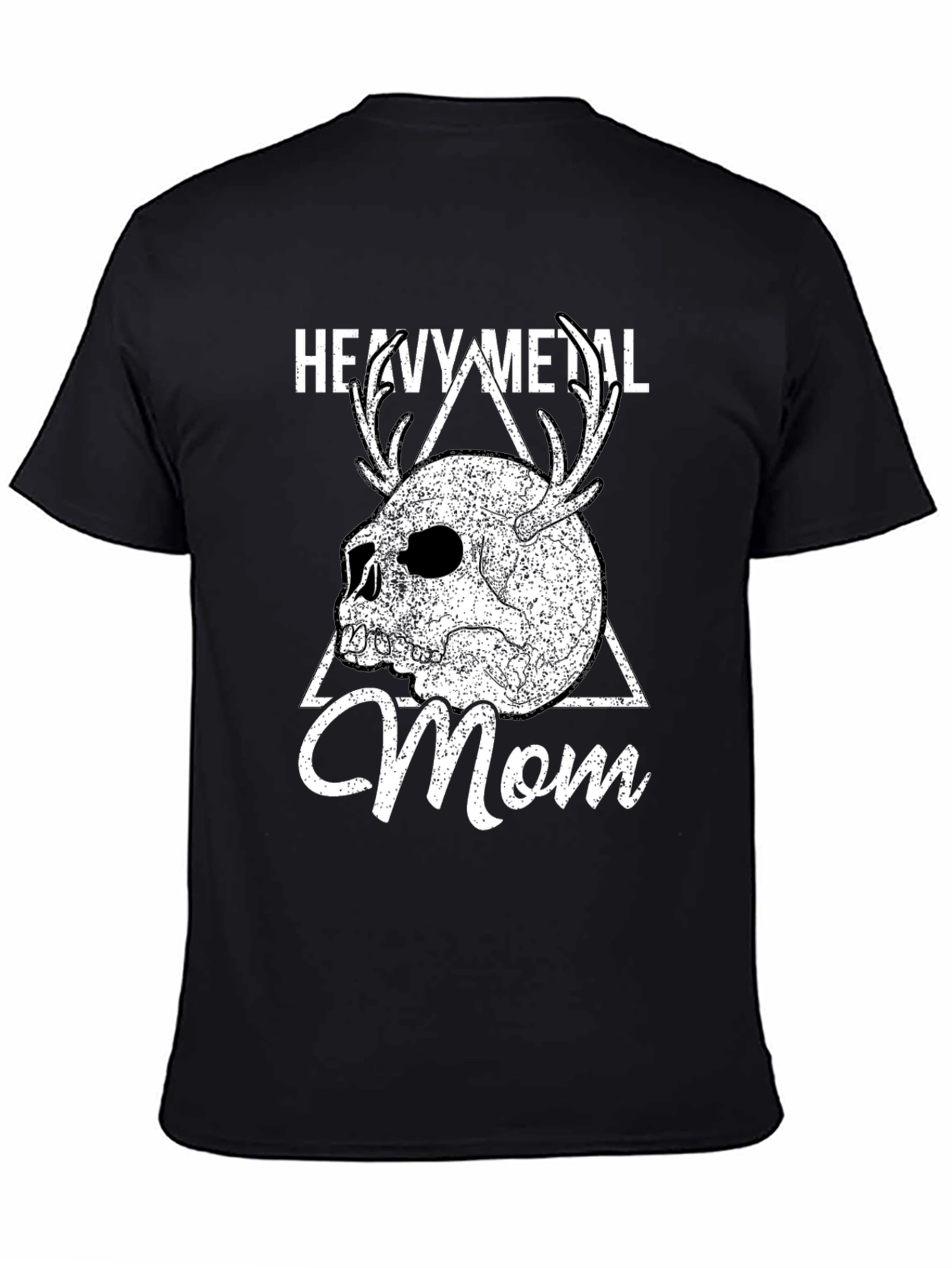 Heavy Metal Mom T-Shirt with Skull & Antlers