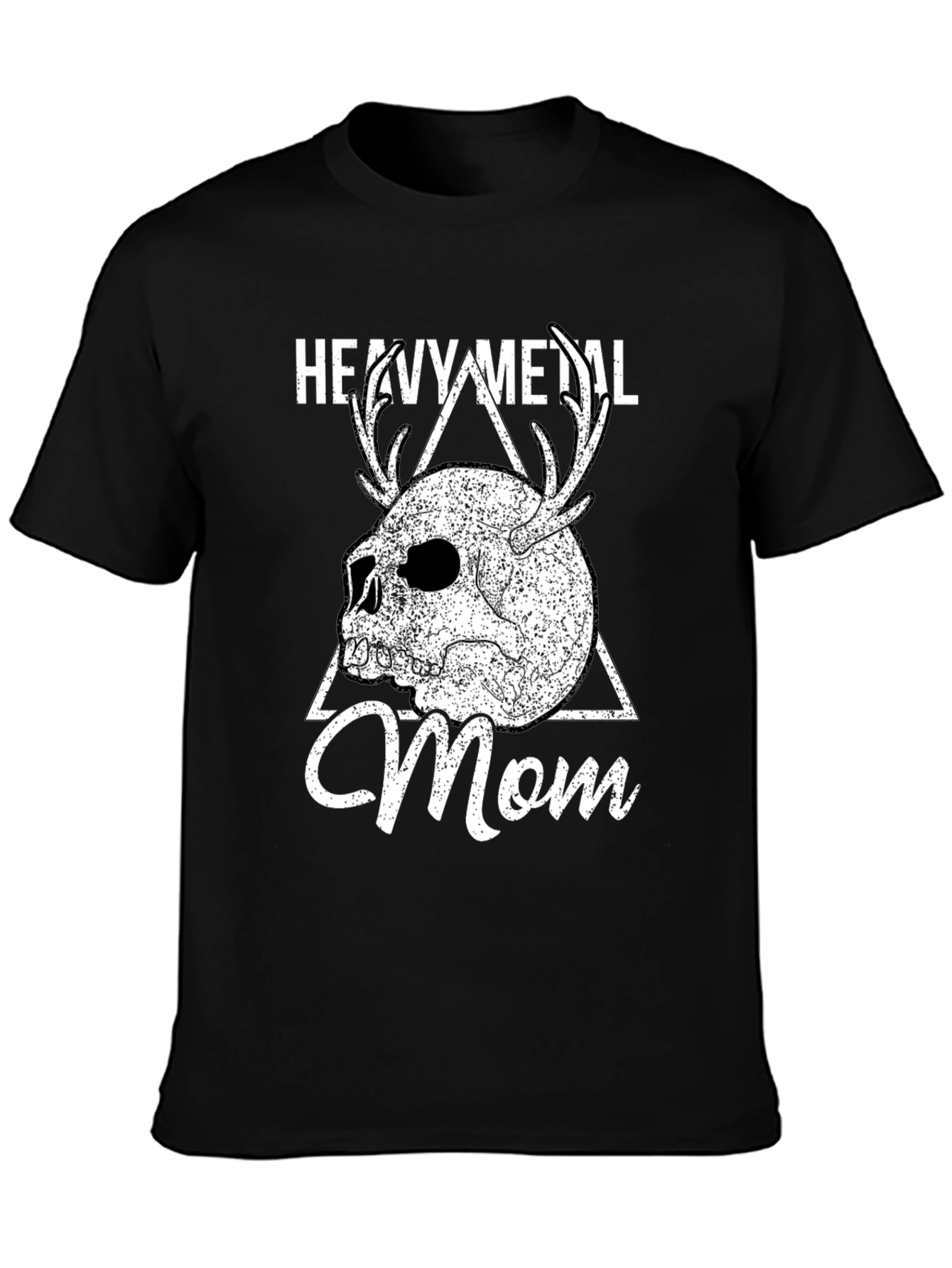 Heavy Metal Mom T-Shirt with Skull & Antlers