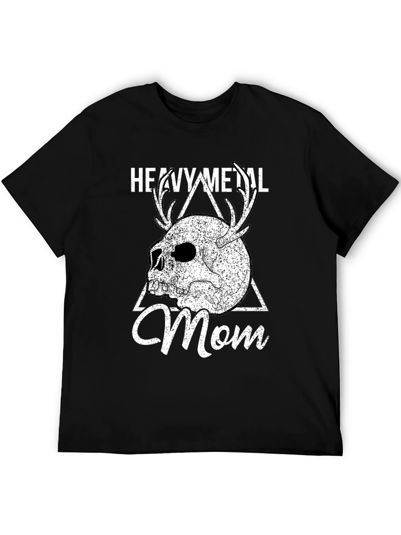 Heavy Metal Mom T-Shirt with Skull & Antlers