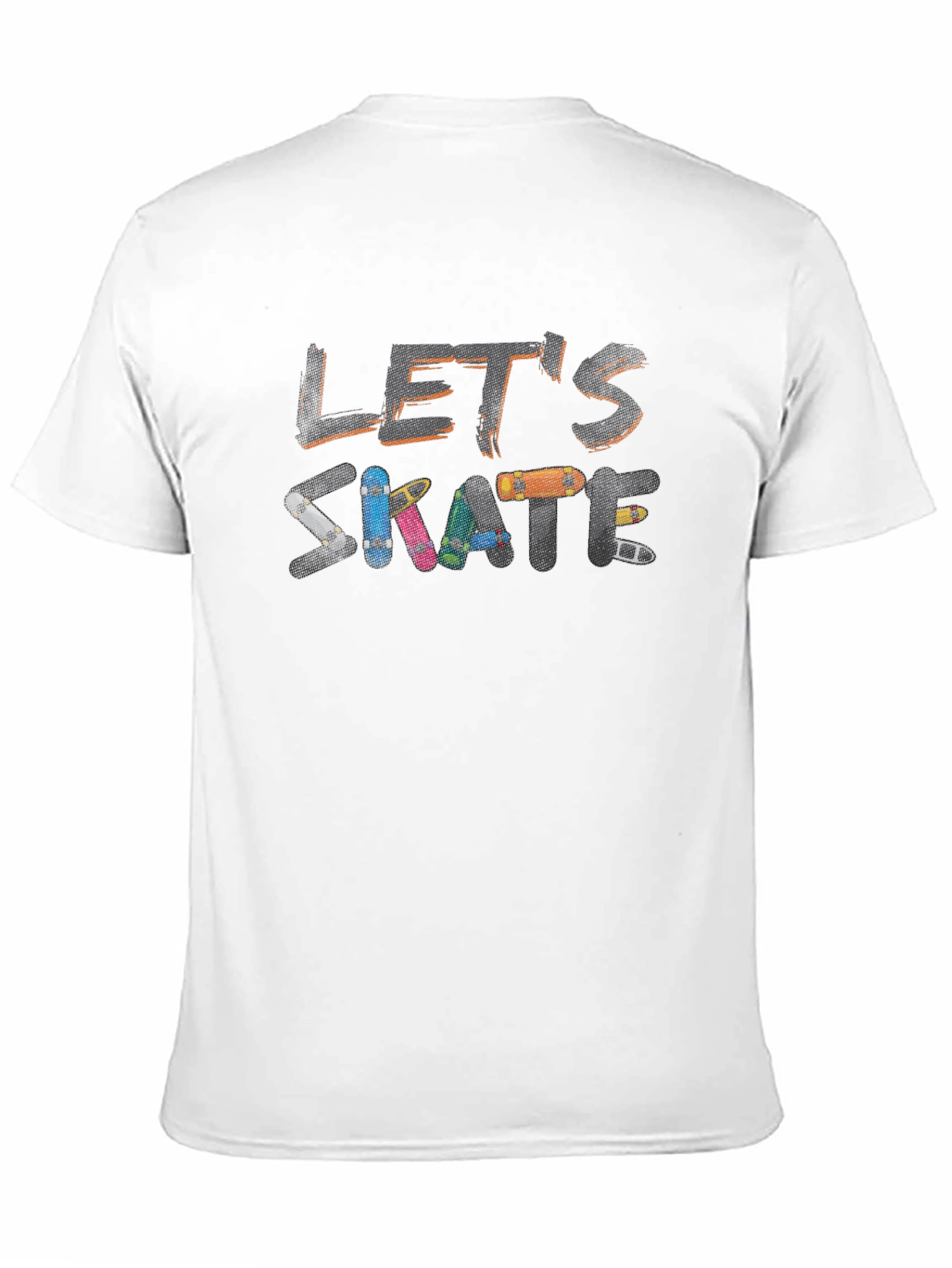 Lets Skate Skateboard Graphic Tee - Black
