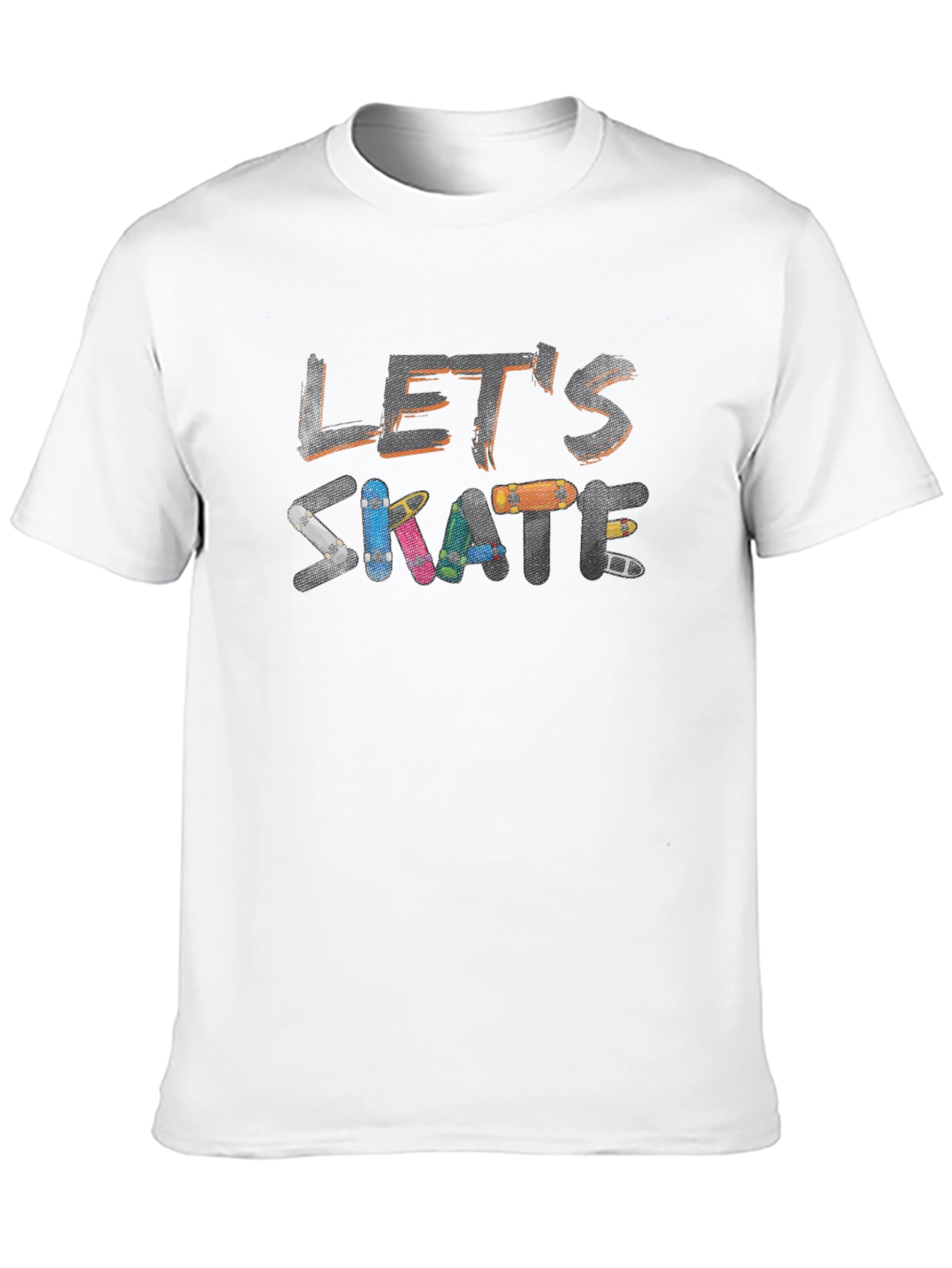 Lets Skate Skateboard Graphic Tee - Black