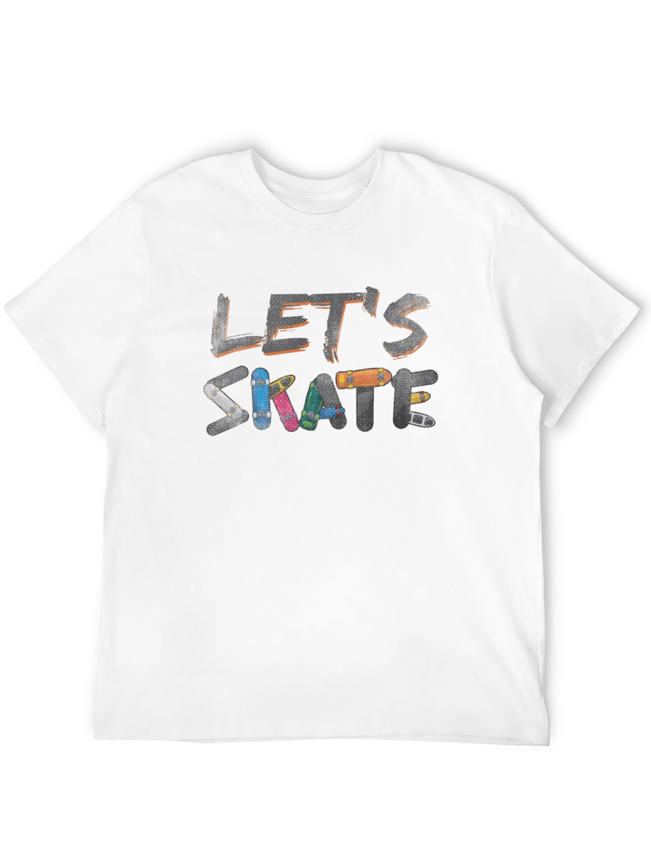 Lets Skate Skateboard Graphic Tee - Black