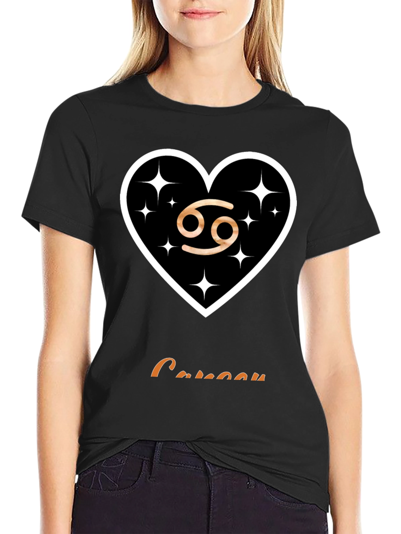 Cancer Zodiac Sign T-Shirt Heart Design