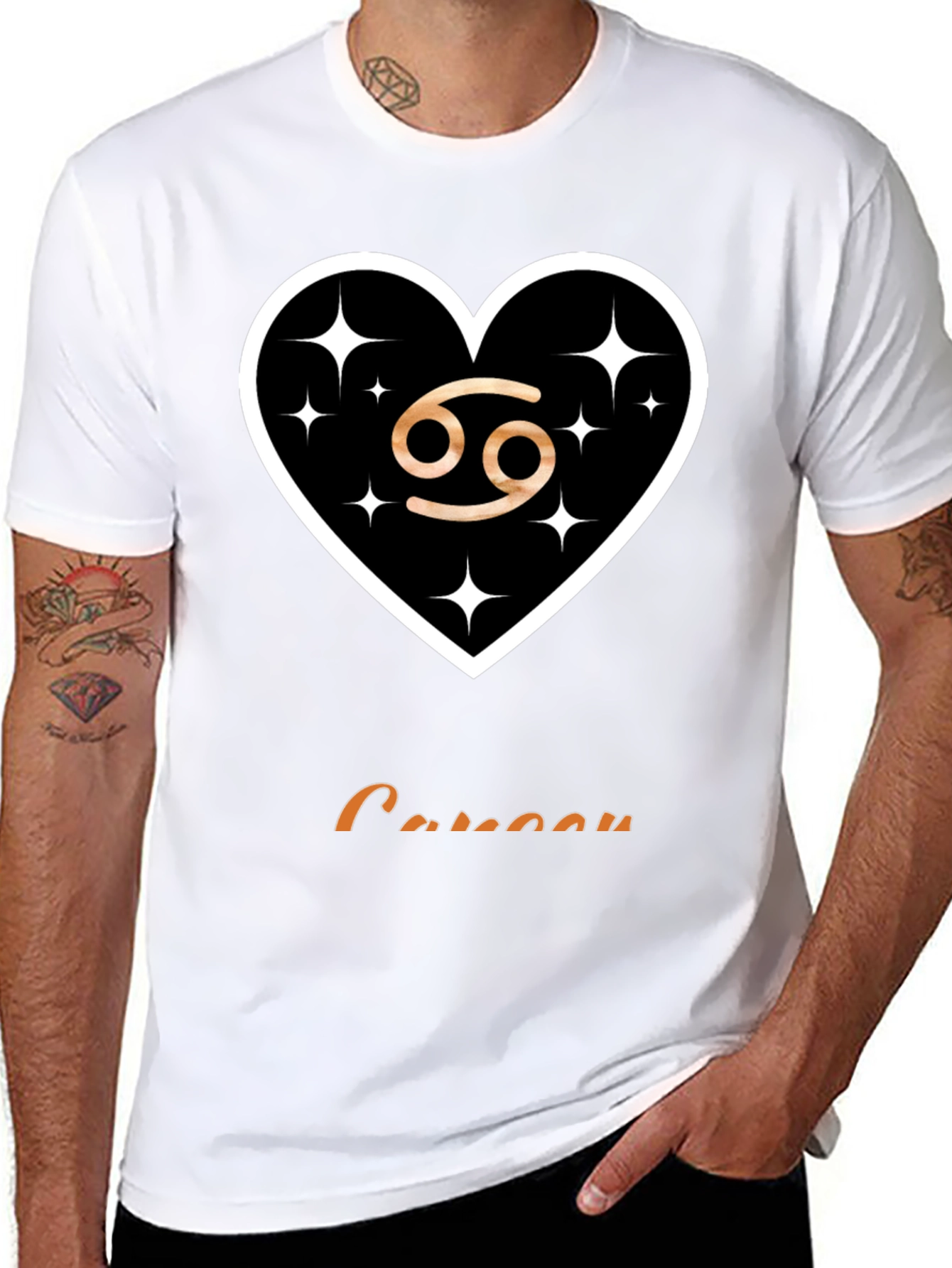 Cancer Zodiac Sign T-Shirt Heart Design