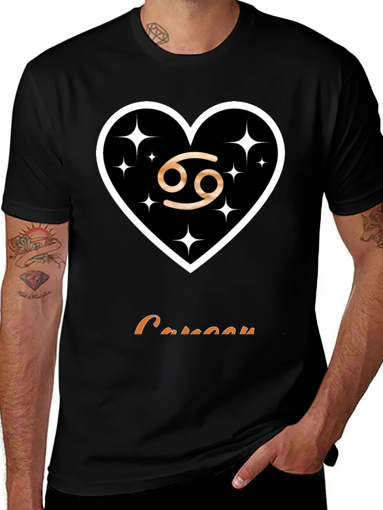 Cancer Zodiac Sign T-Shirt Heart Design