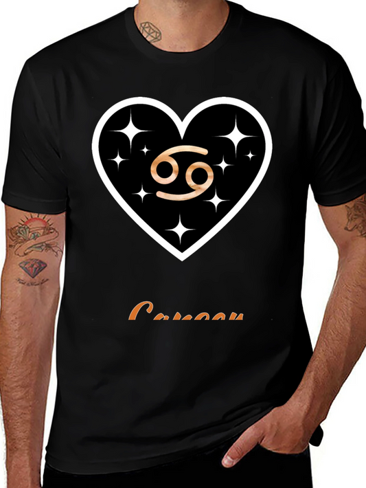Cancer Zodiac Sign T-Shirt Heart Design