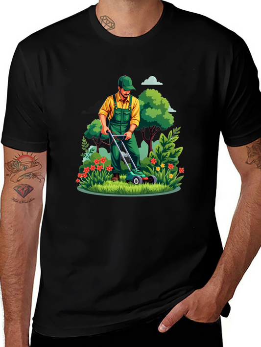 Gardener T-Shirt - Lawn Mowing Graphic Tee
