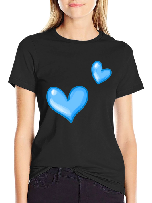 Blue Hearts Black T-Shirt for Casual Wear