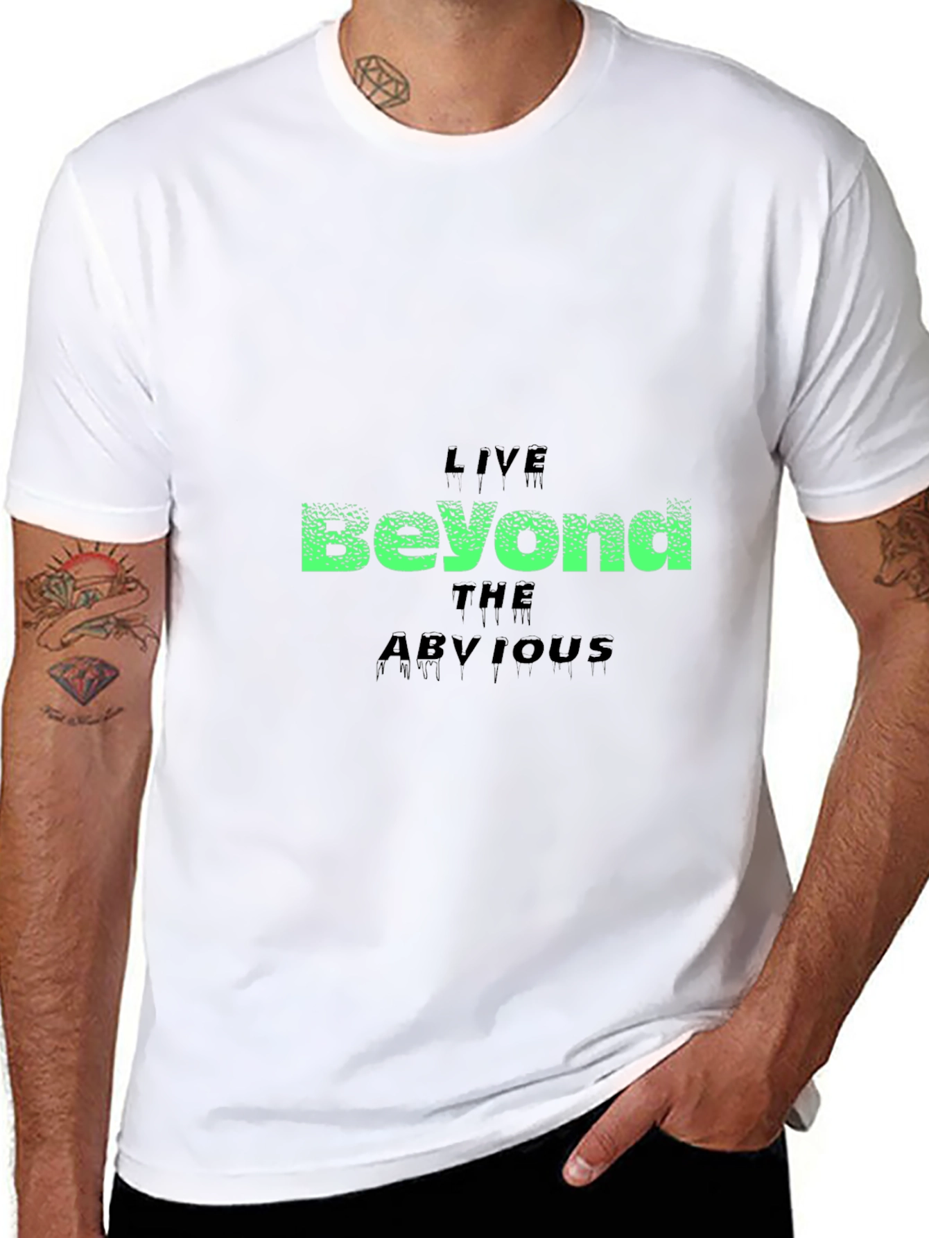 Live Beyond the Obvious Black Graphic Tee