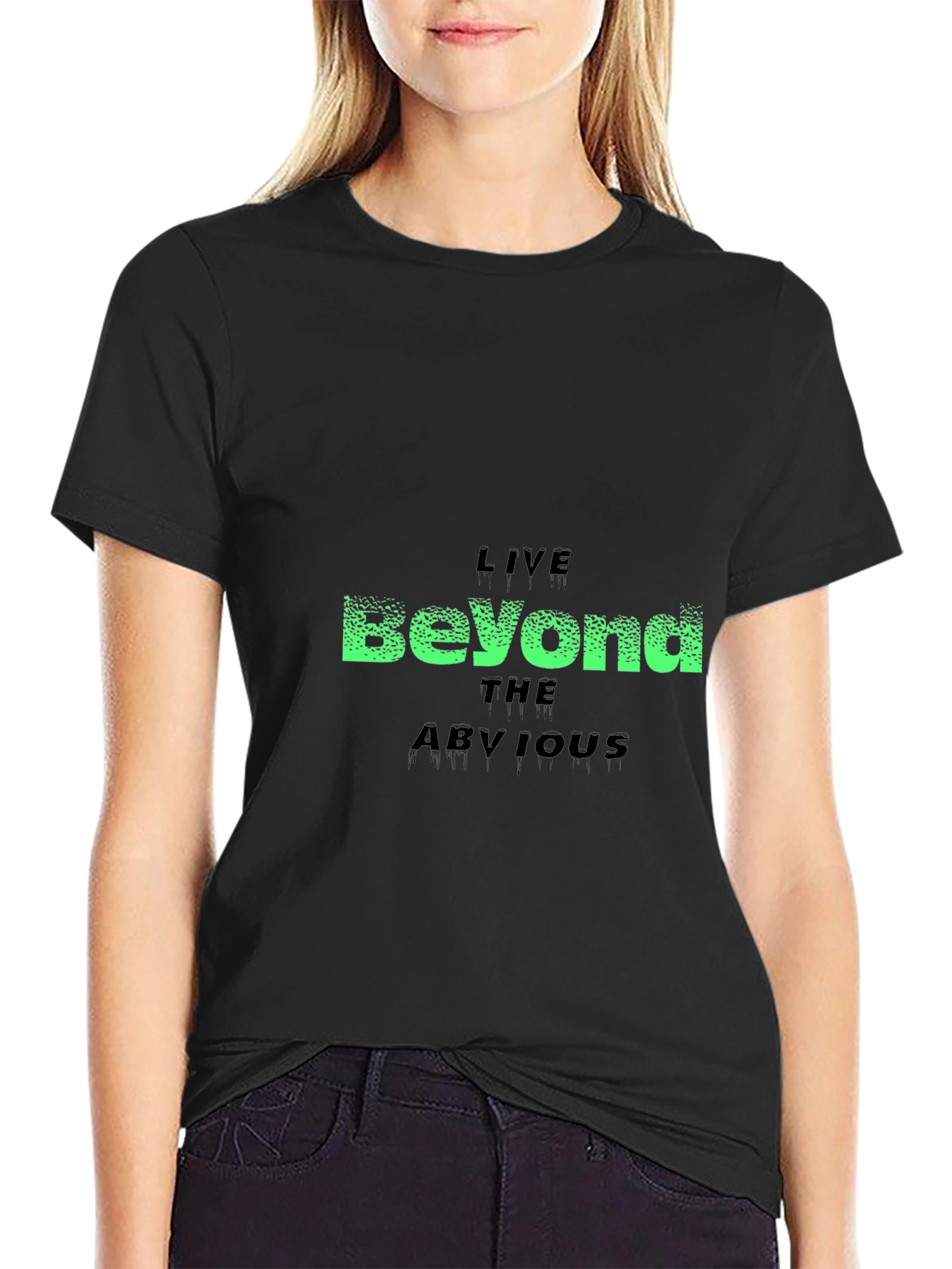 Live Beyond the Obvious Black Graphic Tee