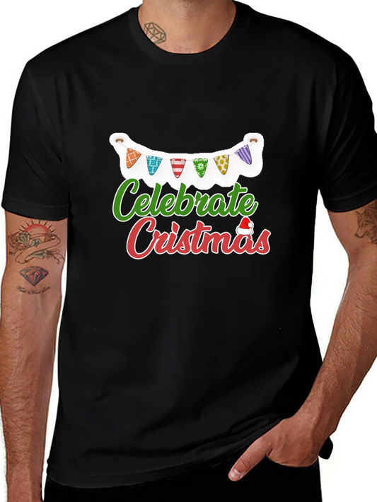 Celebrate Christmas T-Shirt Black Holiday Festive