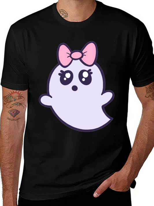 Cute Ghost with Bow T-Shirt - Halloween Apparel