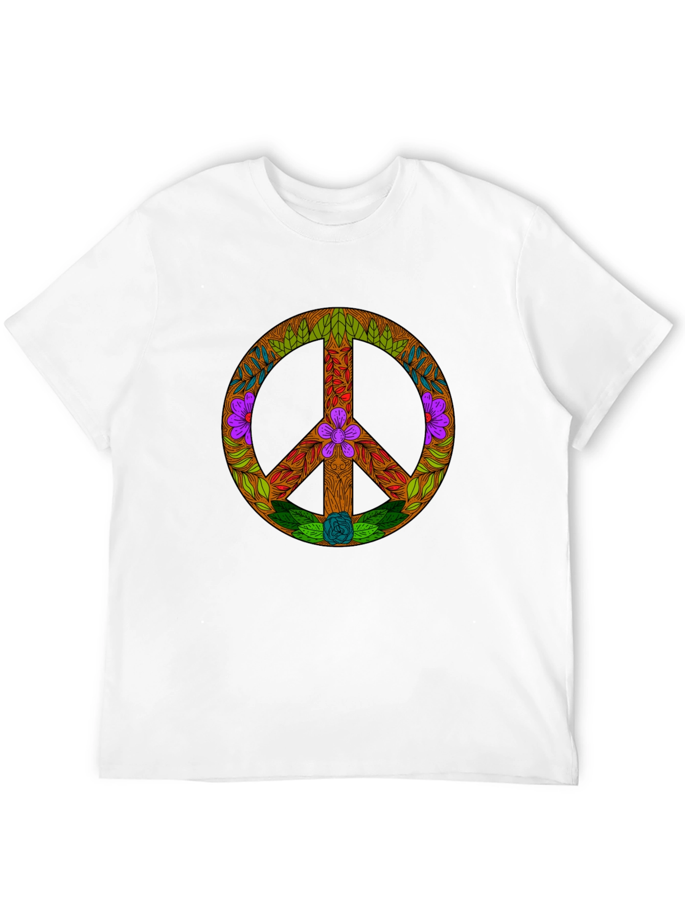 Floral Peace Sign Graphic Tee - Unisex