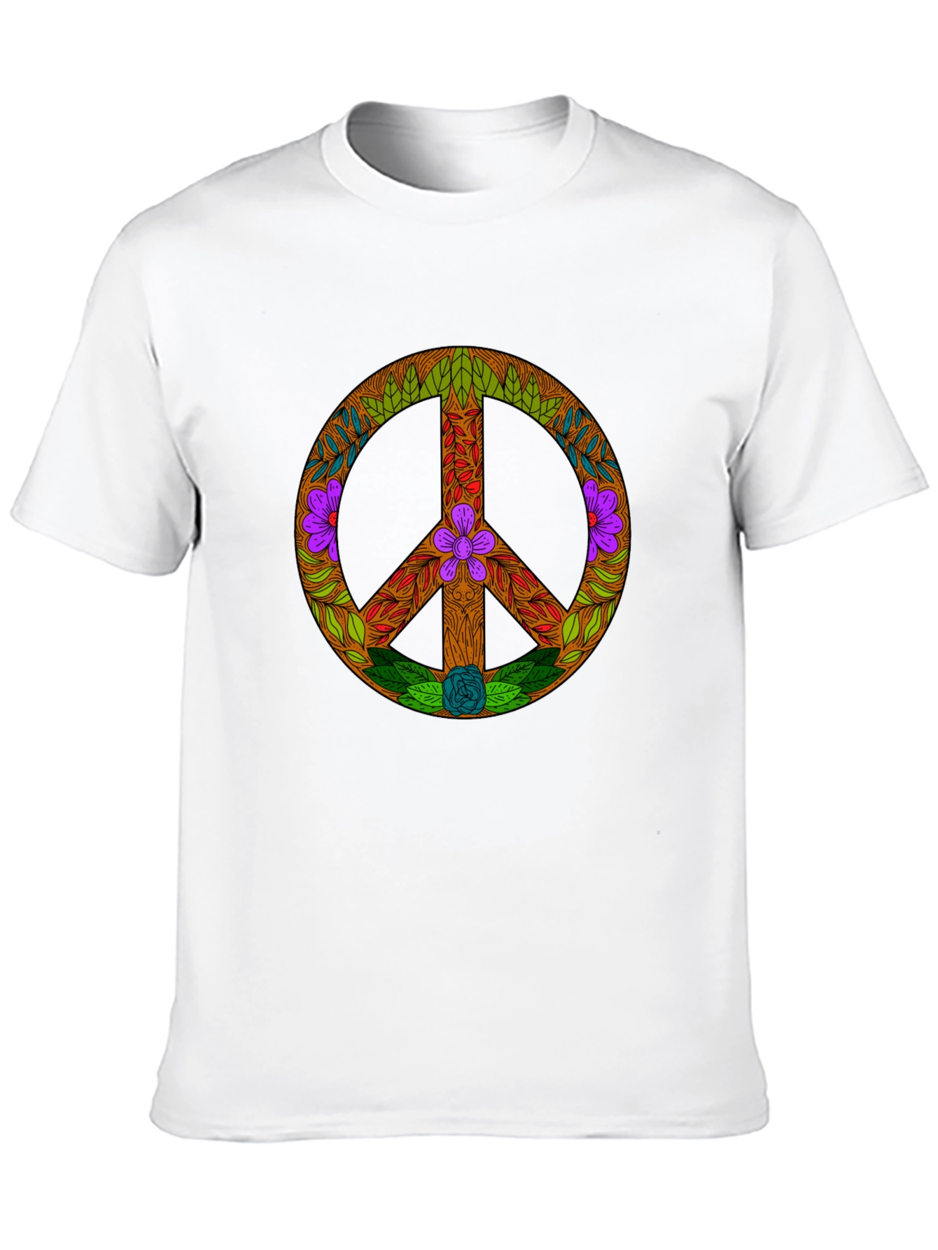 Floral Peace Sign Graphic Tee - Unisex