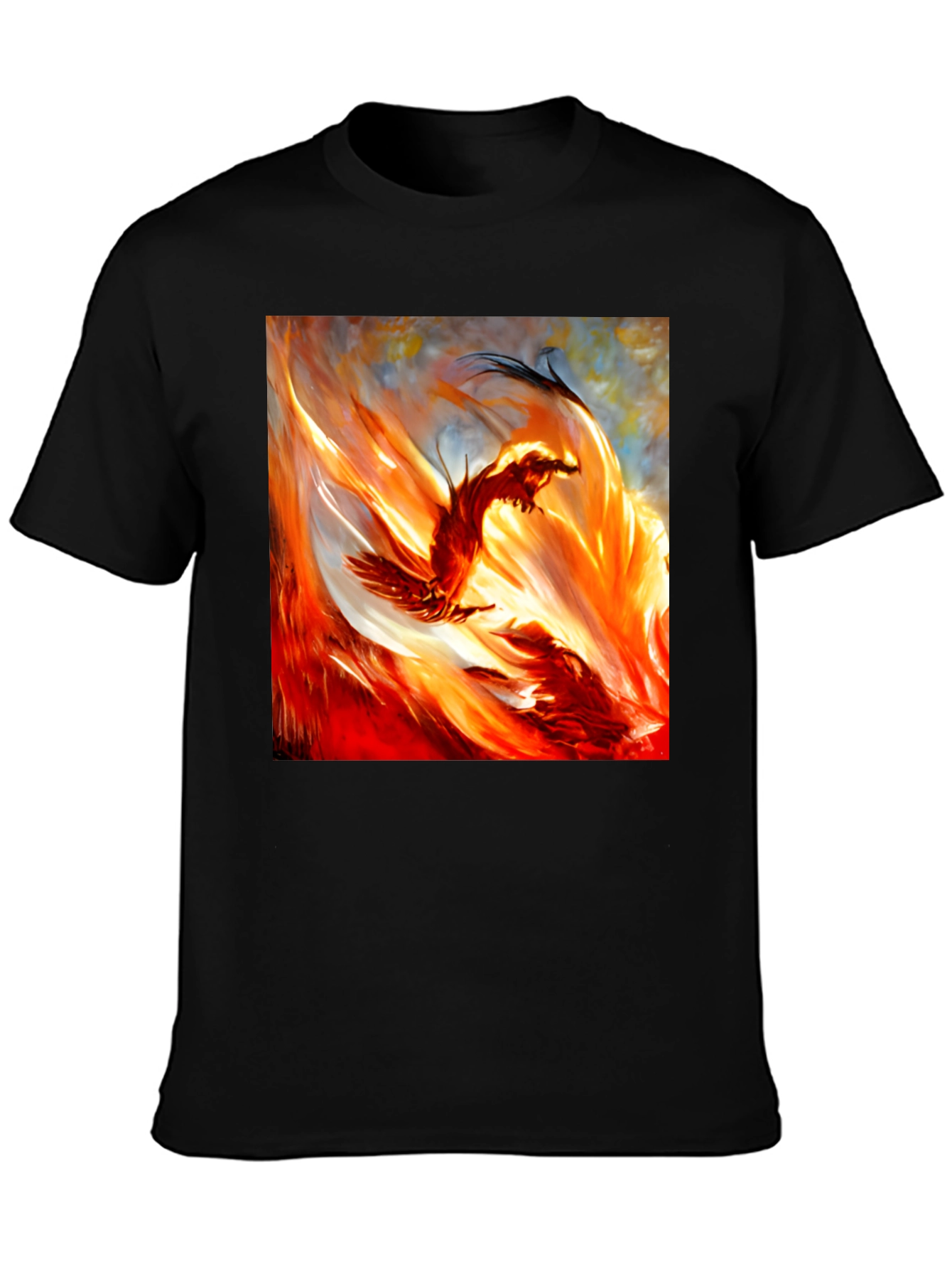 Fiery Phoenix Graphic T-Shirt - Bold and Unique Design