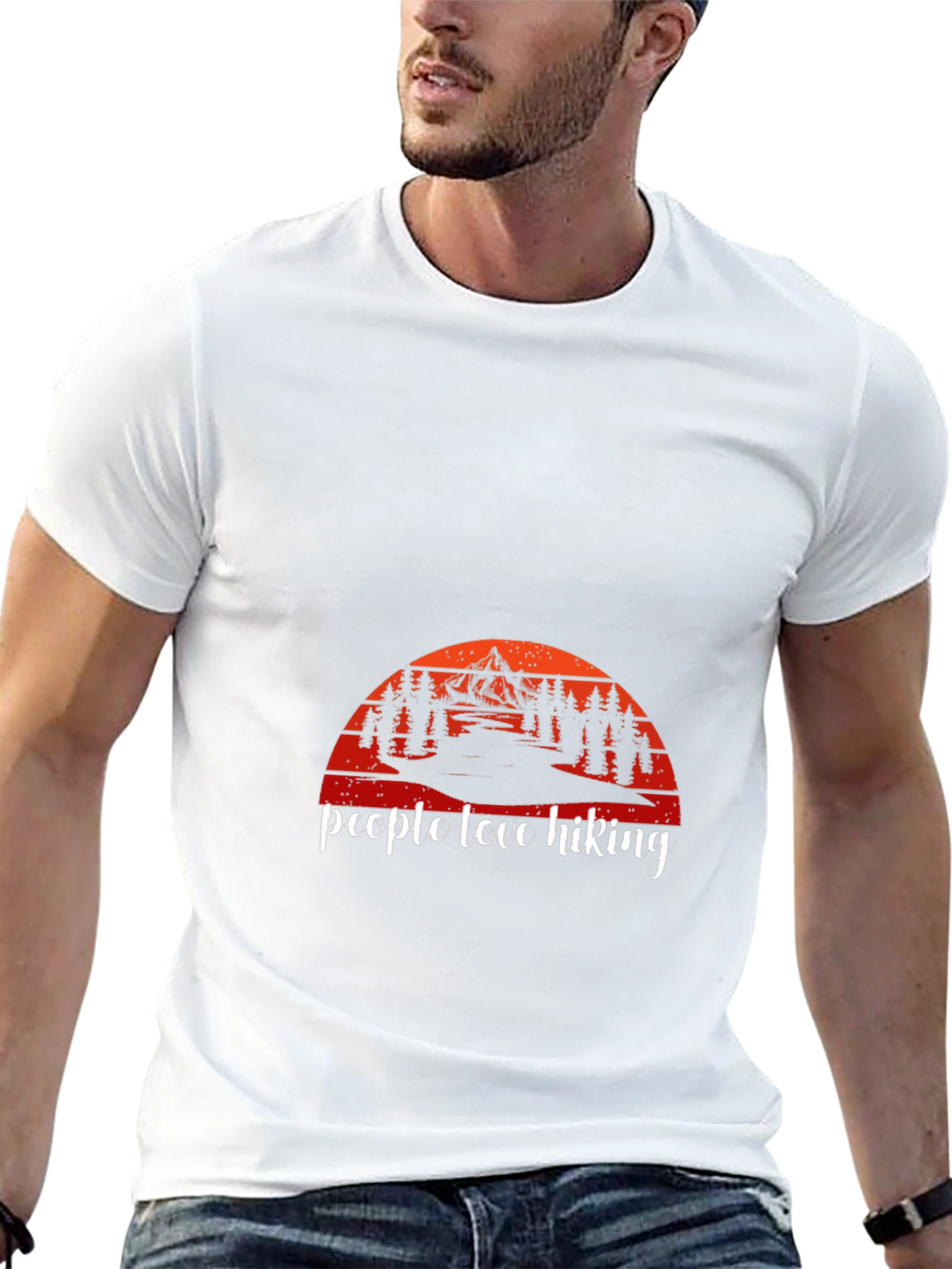People Love Hiking Graphic Tee - Mountain Sunset
