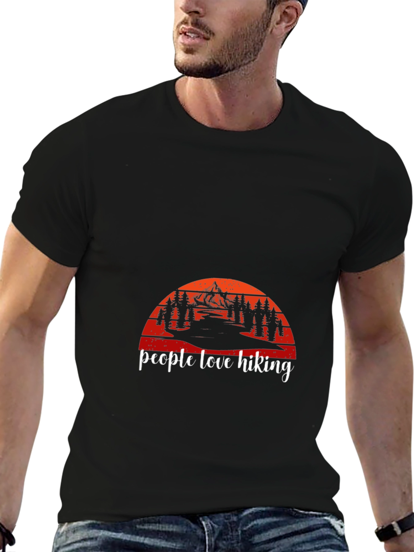 People Love Hiking Graphic Tee - Mountain Sunset