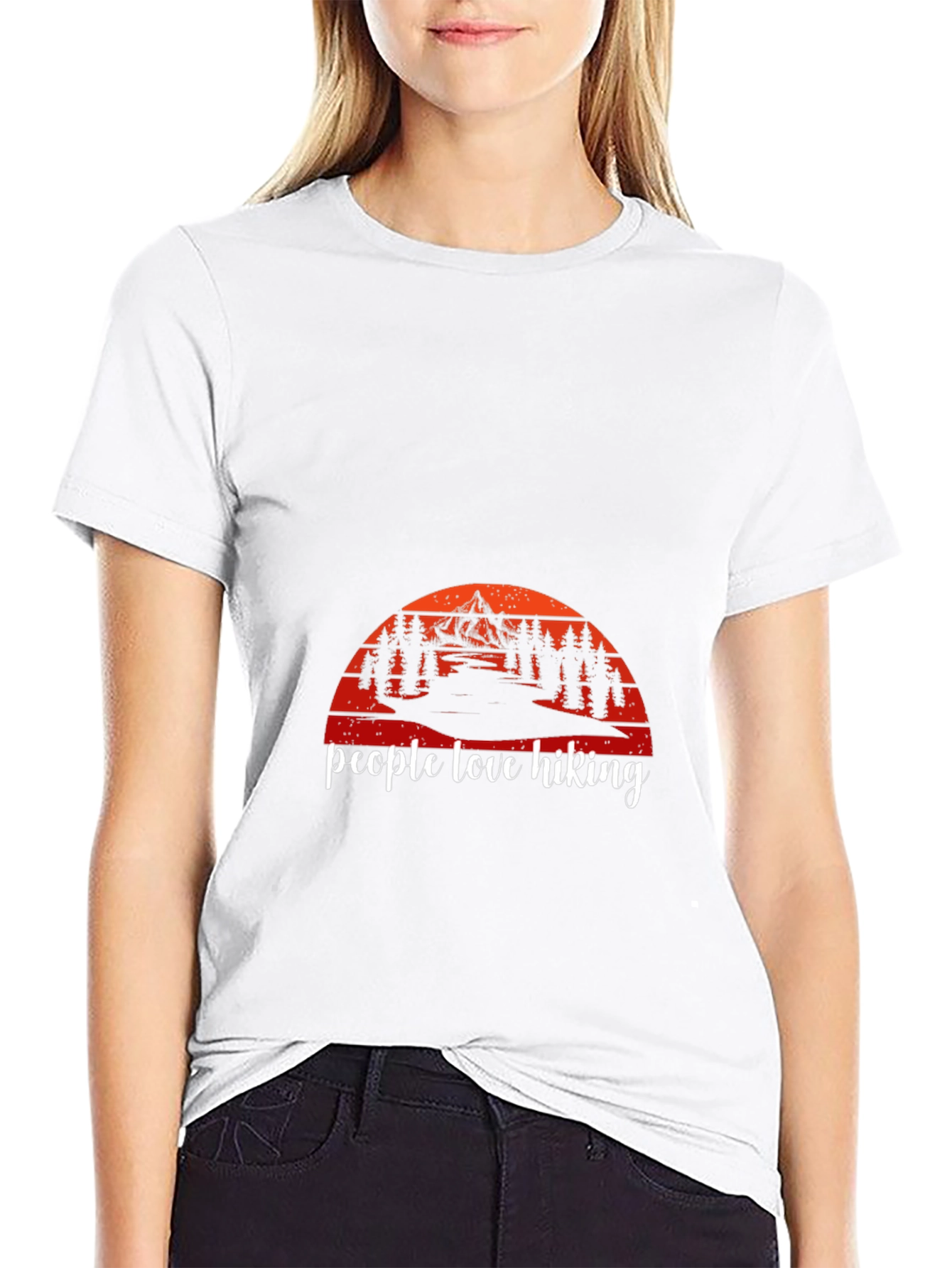 People Love Hiking Graphic Tee - Mountain Sunset