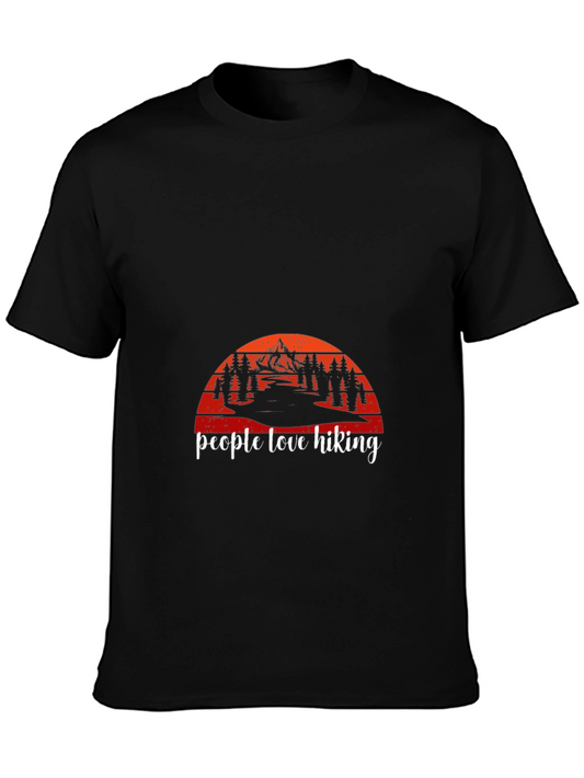 People Love Hiking Graphic Tee - Mountain Sunset