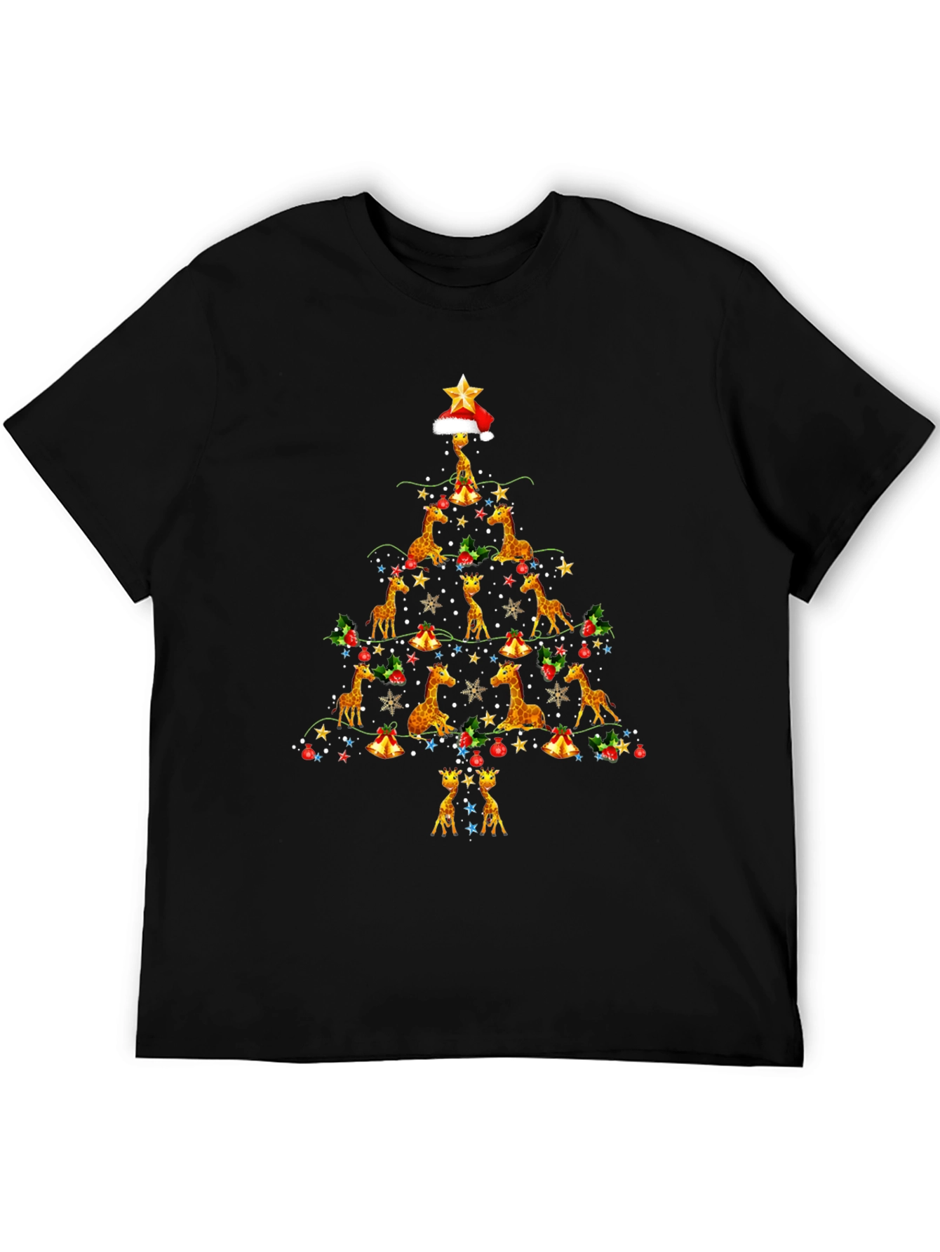 Giraffe Christmas Tree Graphic Tee