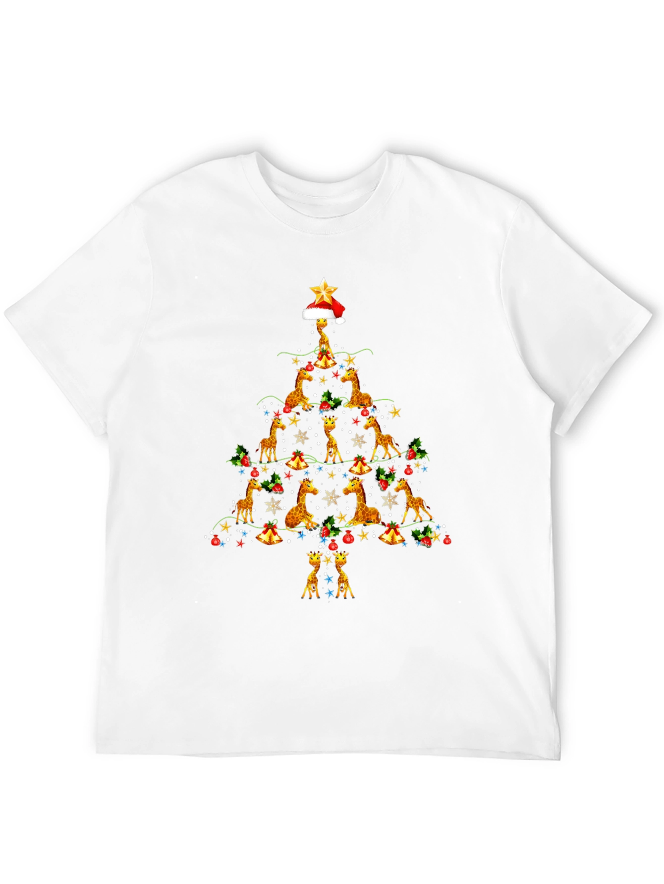 Giraffe Christmas Tree Graphic Tee