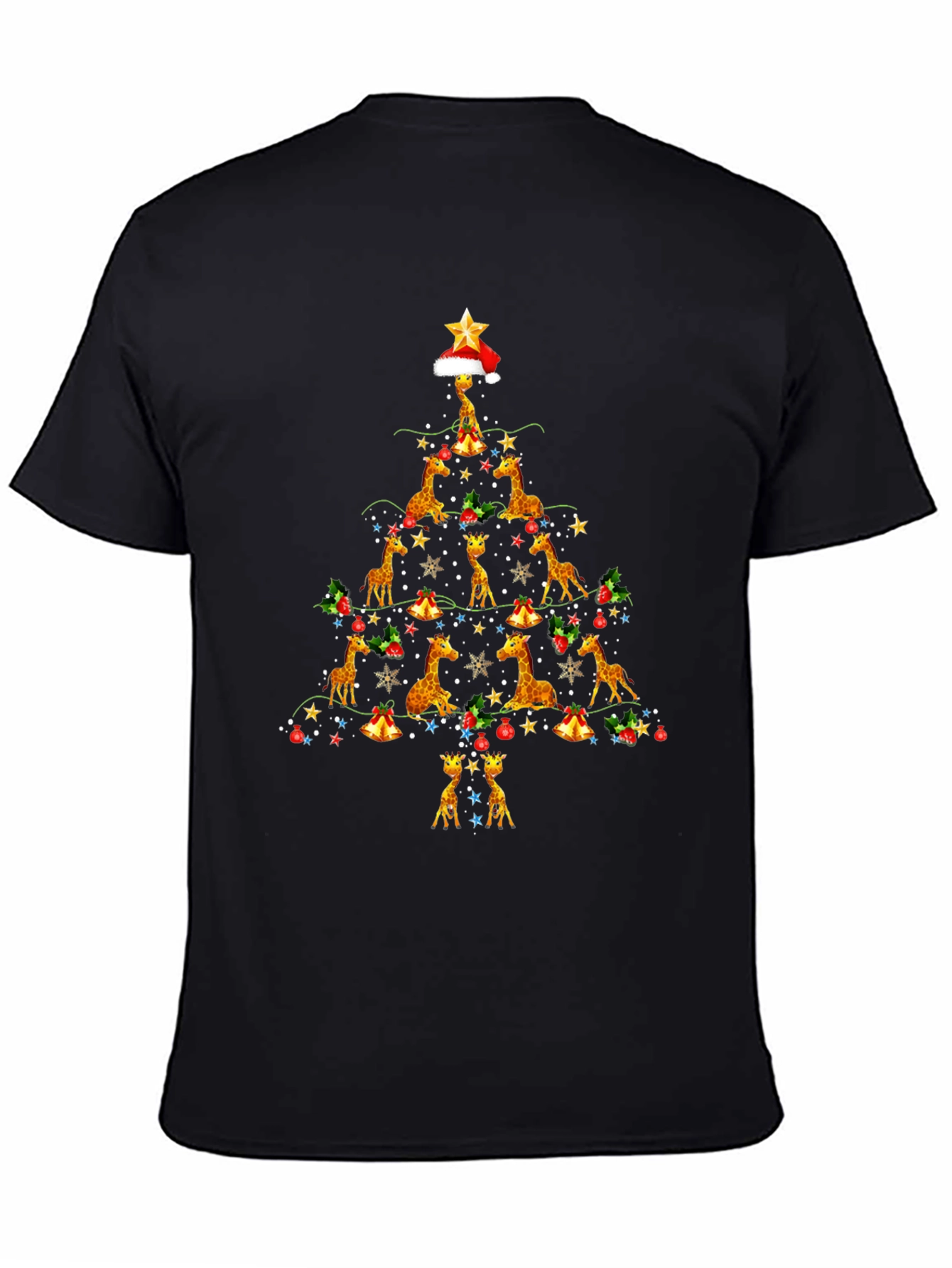 Giraffe Christmas Tree Graphic Tee