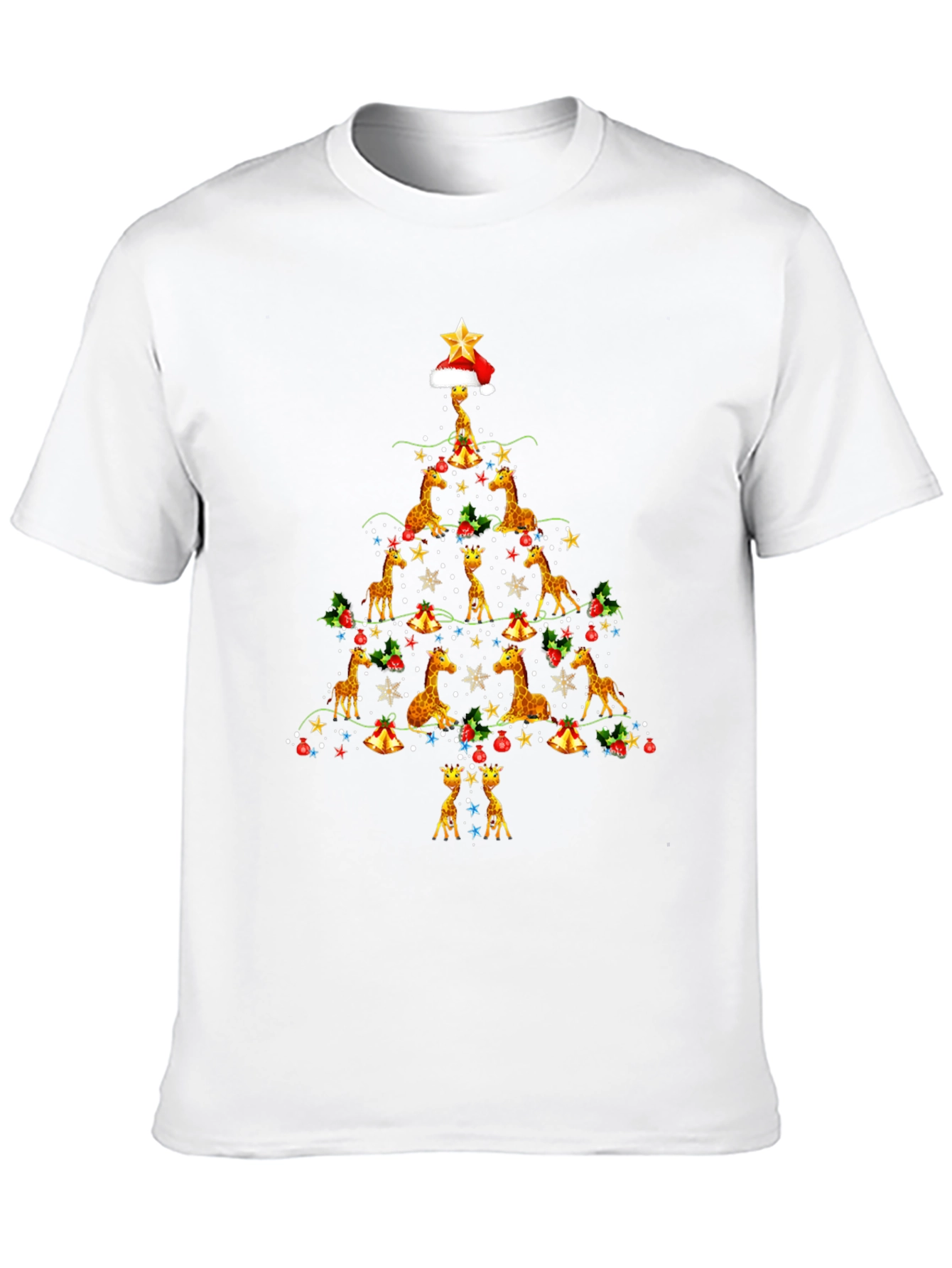 Giraffe Christmas Tree Graphic Tee