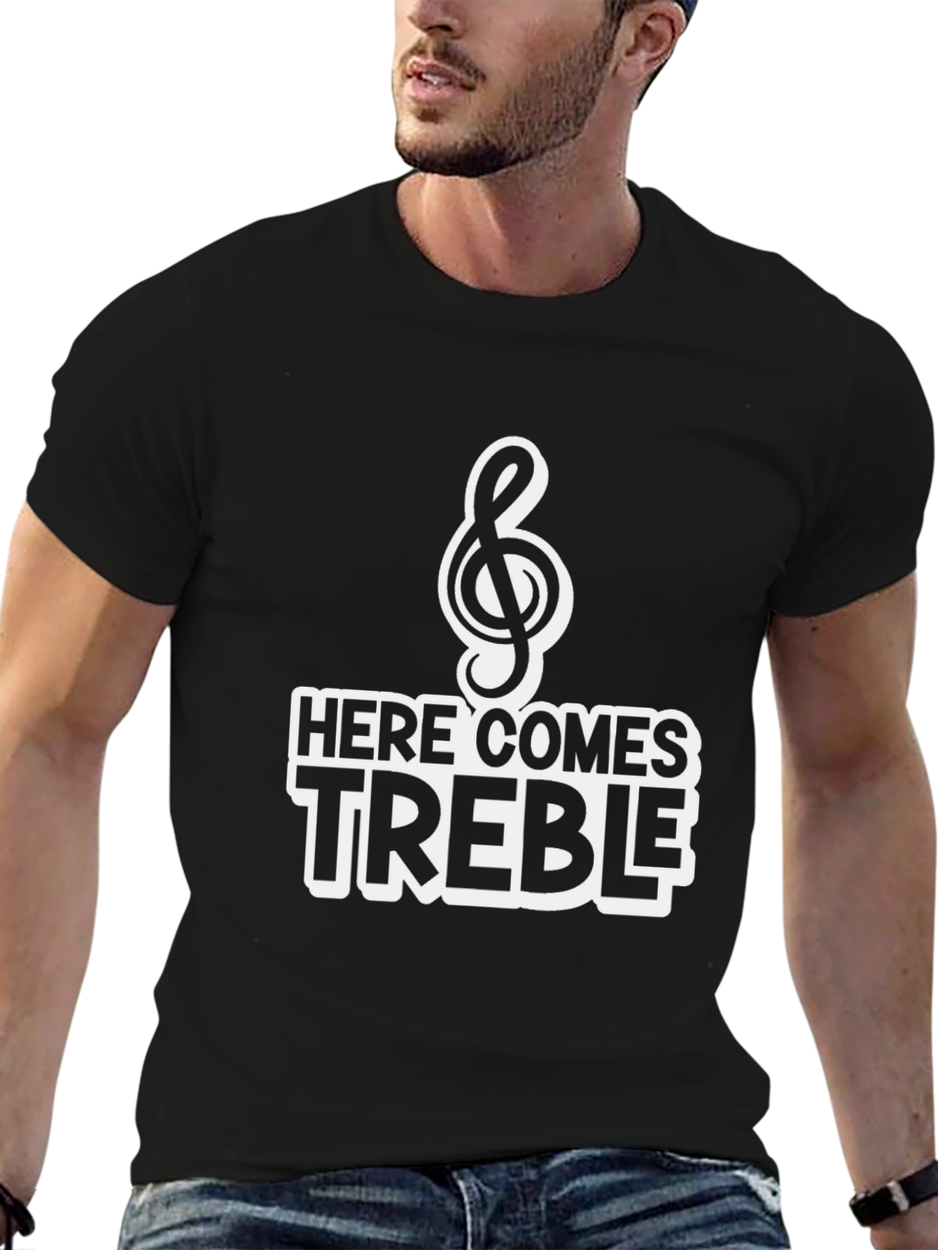 Here Comes Treble Black T-Shirt