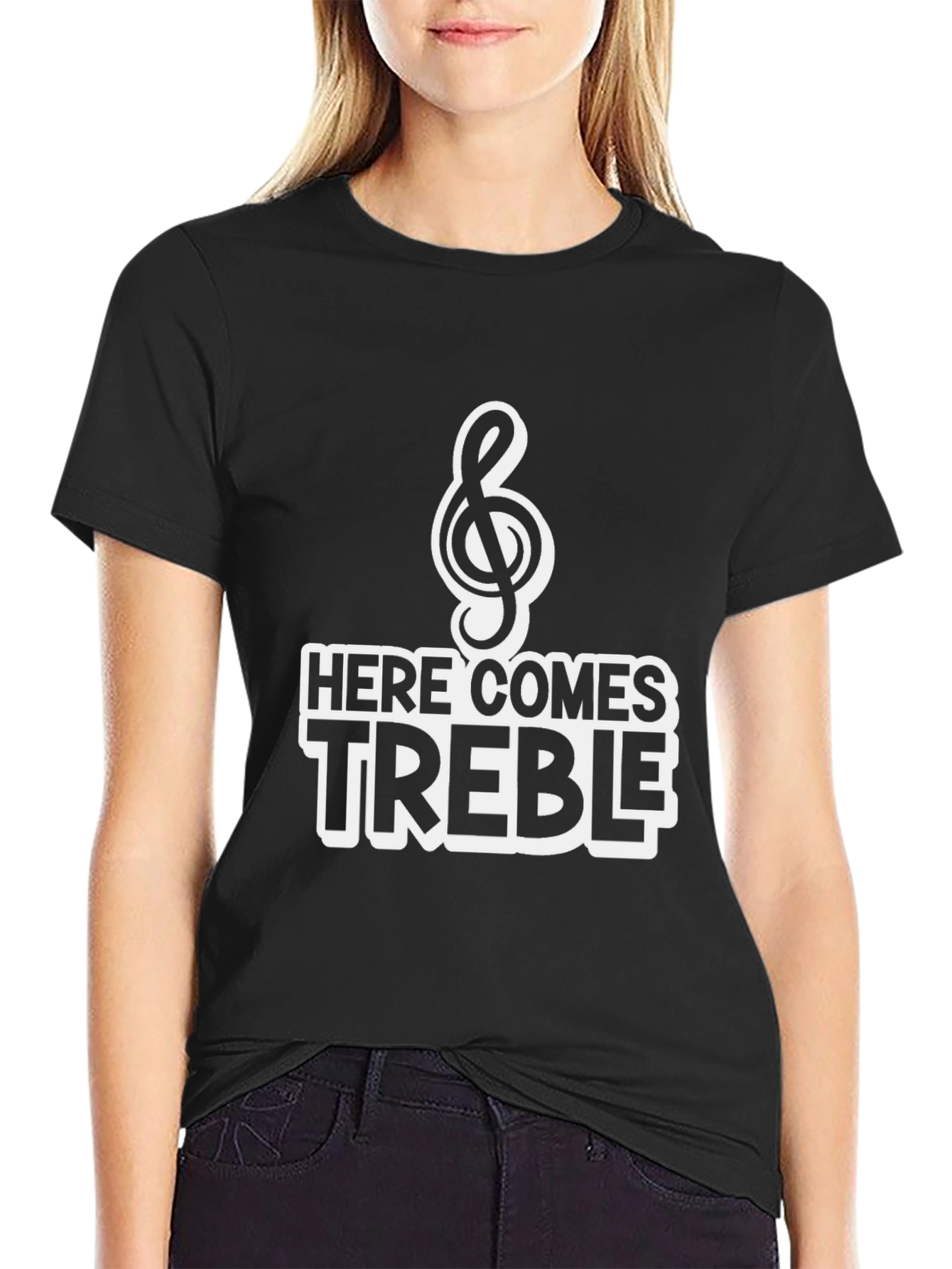 Here Comes Treble Black T-Shirt