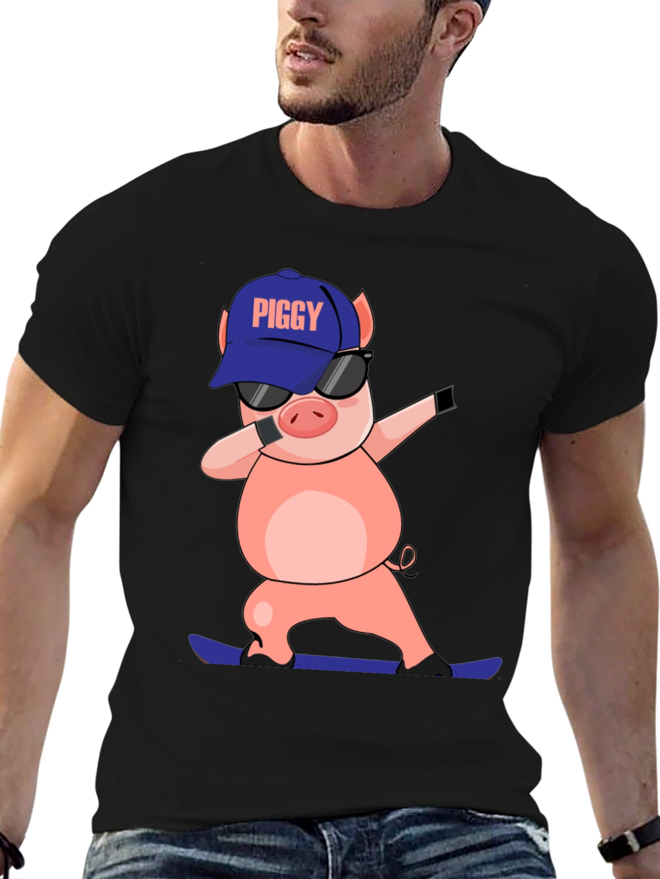 Dabbing Piggy T-Shirt - Cool Cartoon Tee