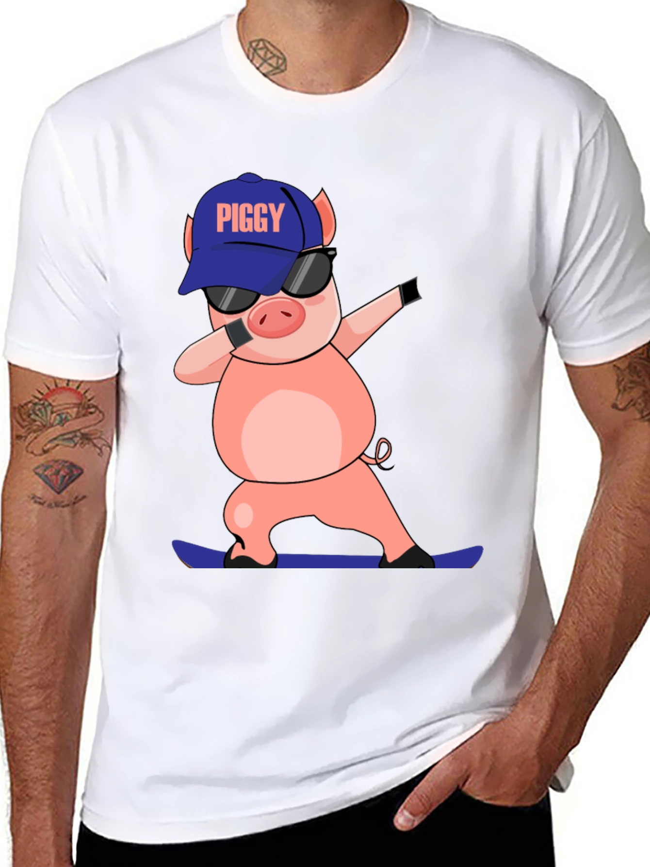 Dabbing Piggy T-Shirt - Cool Cartoon Tee