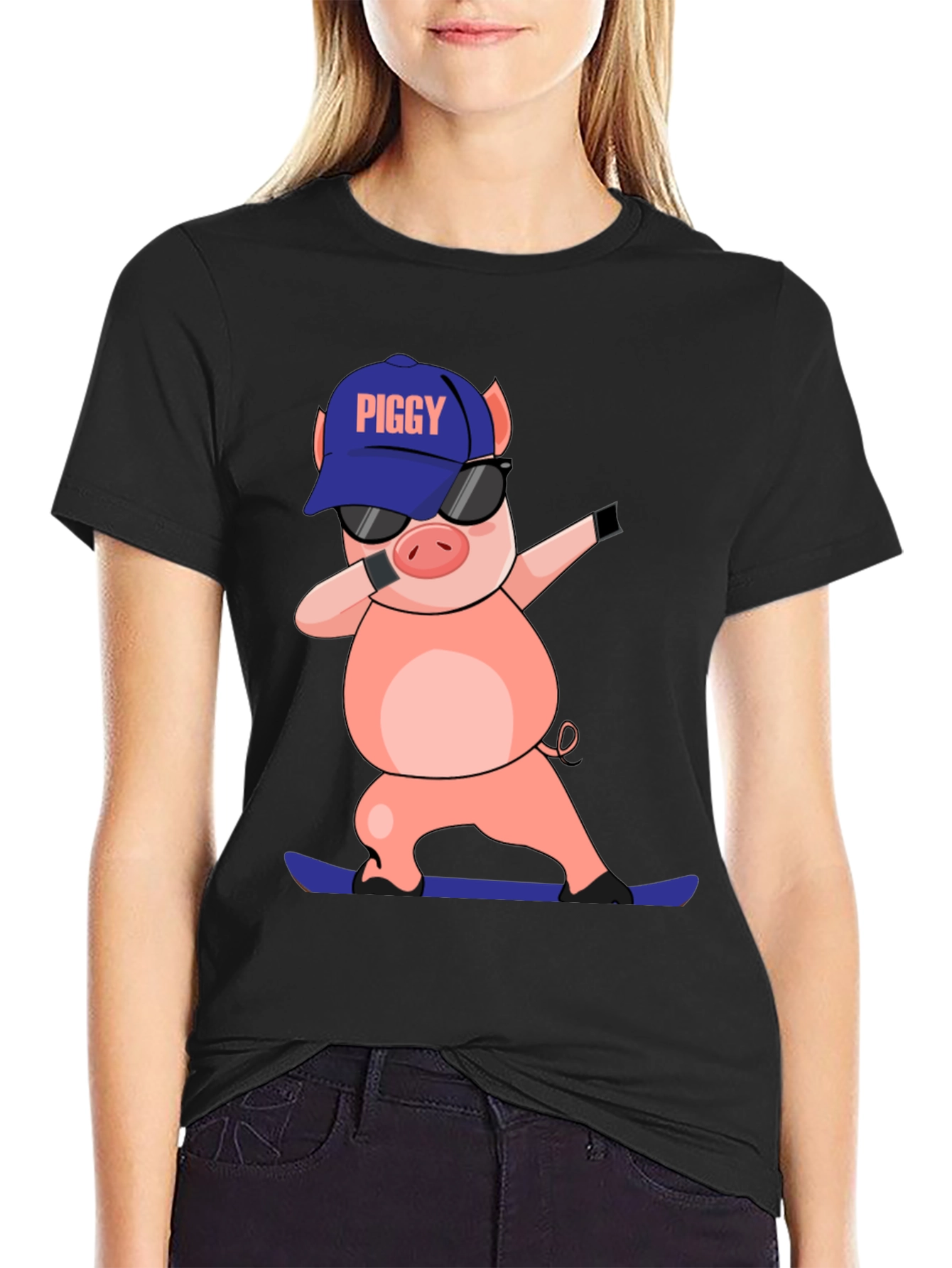 Dabbing Piggy T-Shirt - Cool Cartoon Tee