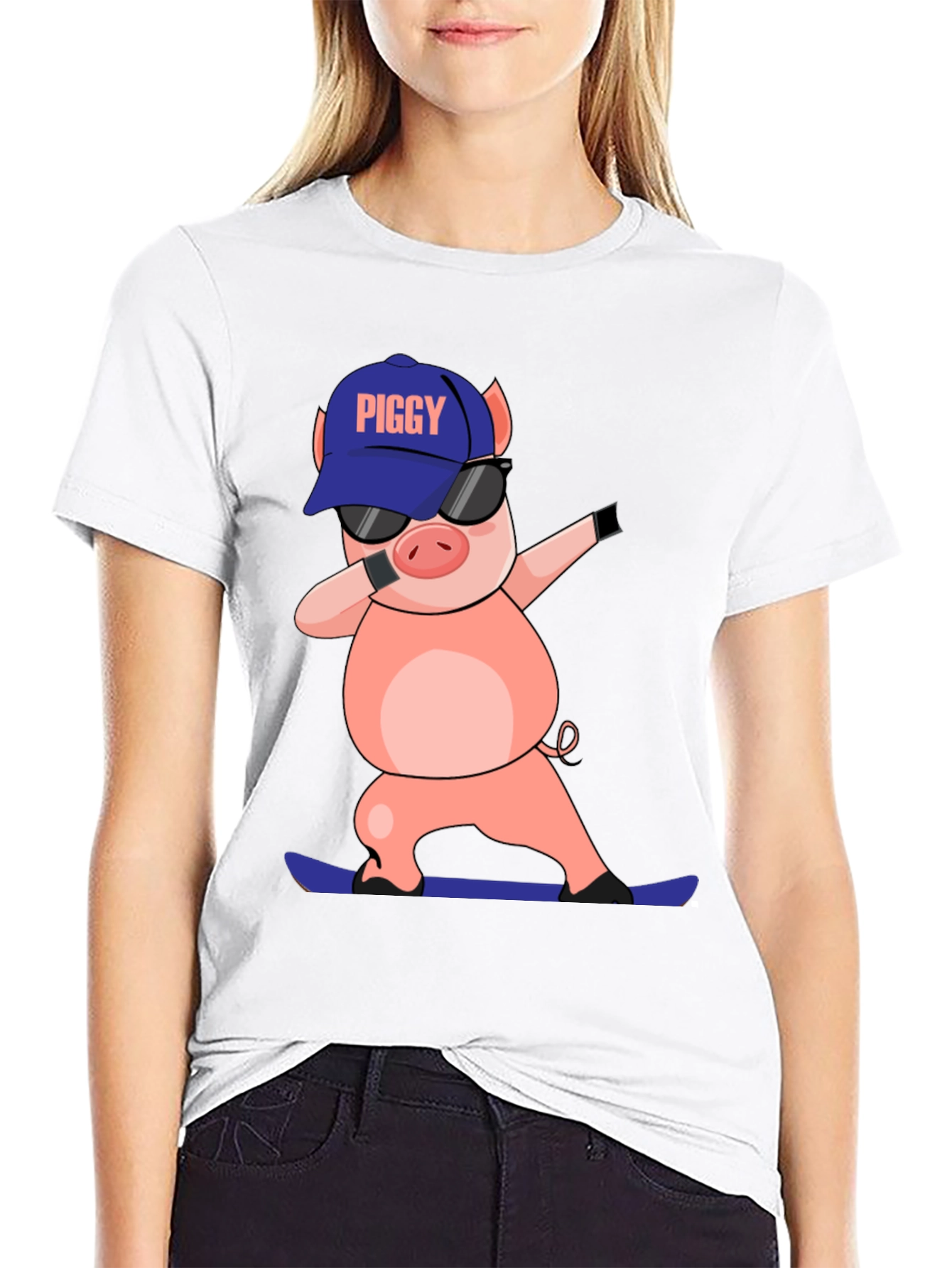 Dabbing Piggy T-Shirt - Cool Cartoon Tee