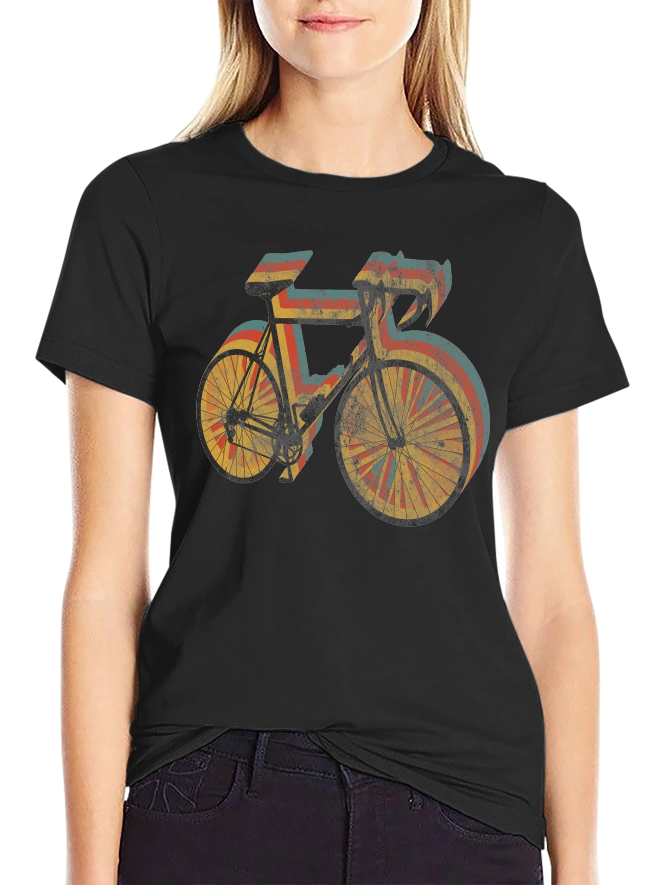 Retro Style Cycling T-Shirt - Black
