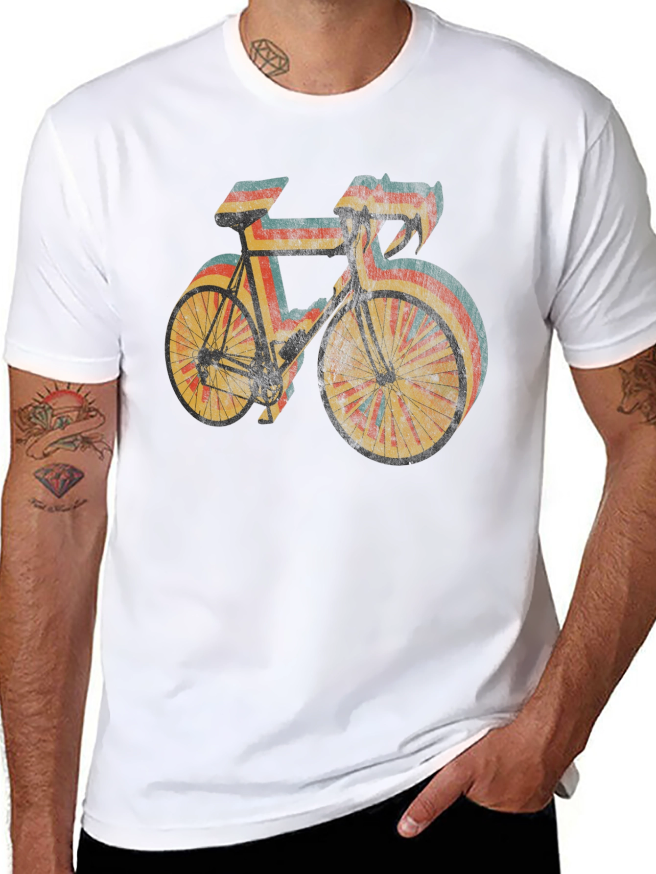 Retro Style Cycling T-Shirt - Black