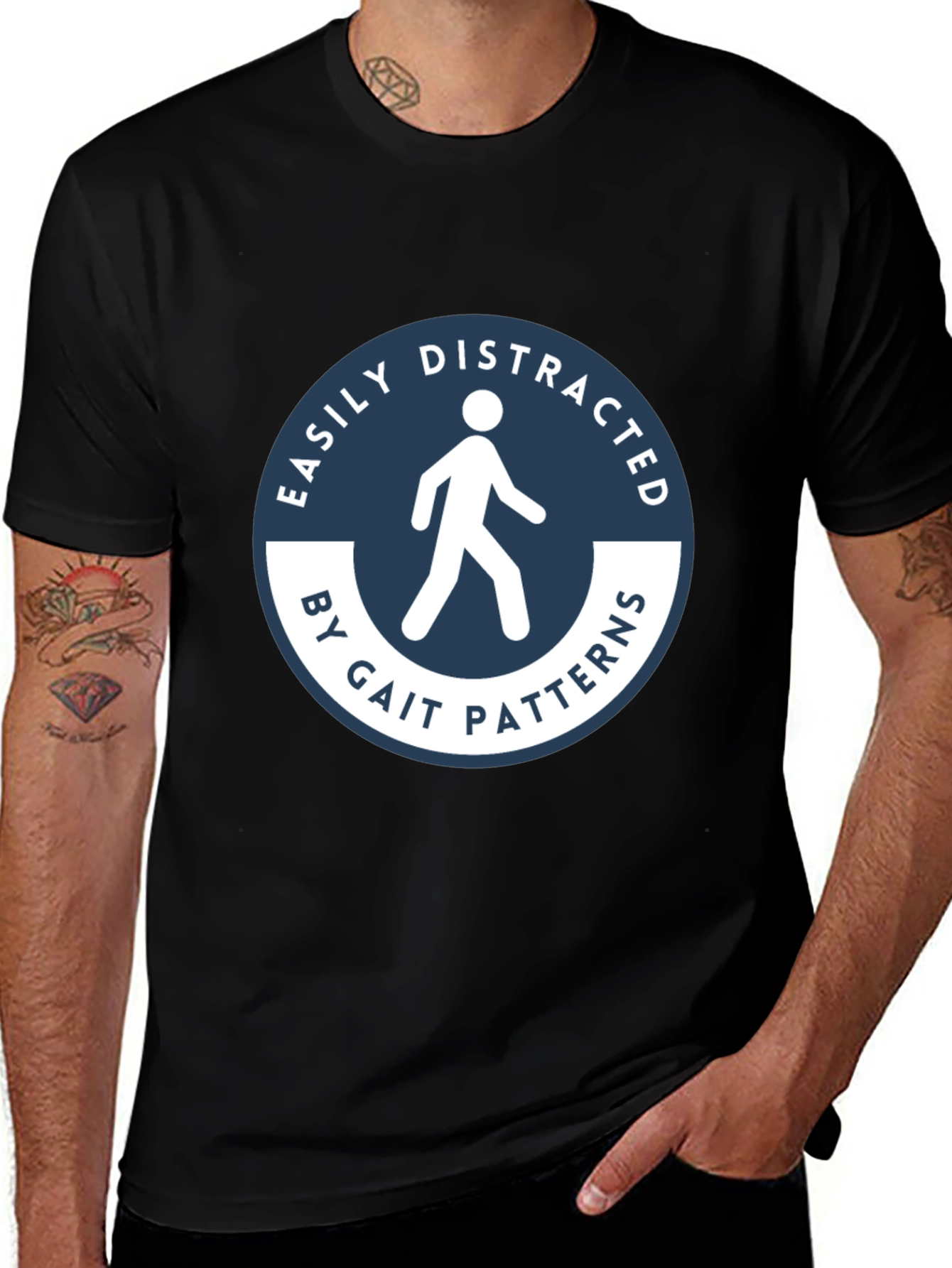 Easily Distracted Gait Patterns Black T-Shirt