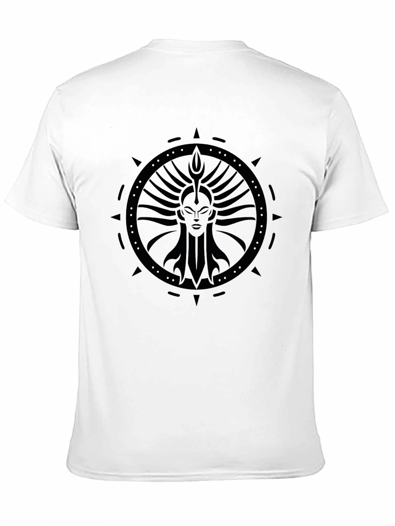 Unique Graphic Tee: Tribal Sun Goddess Design