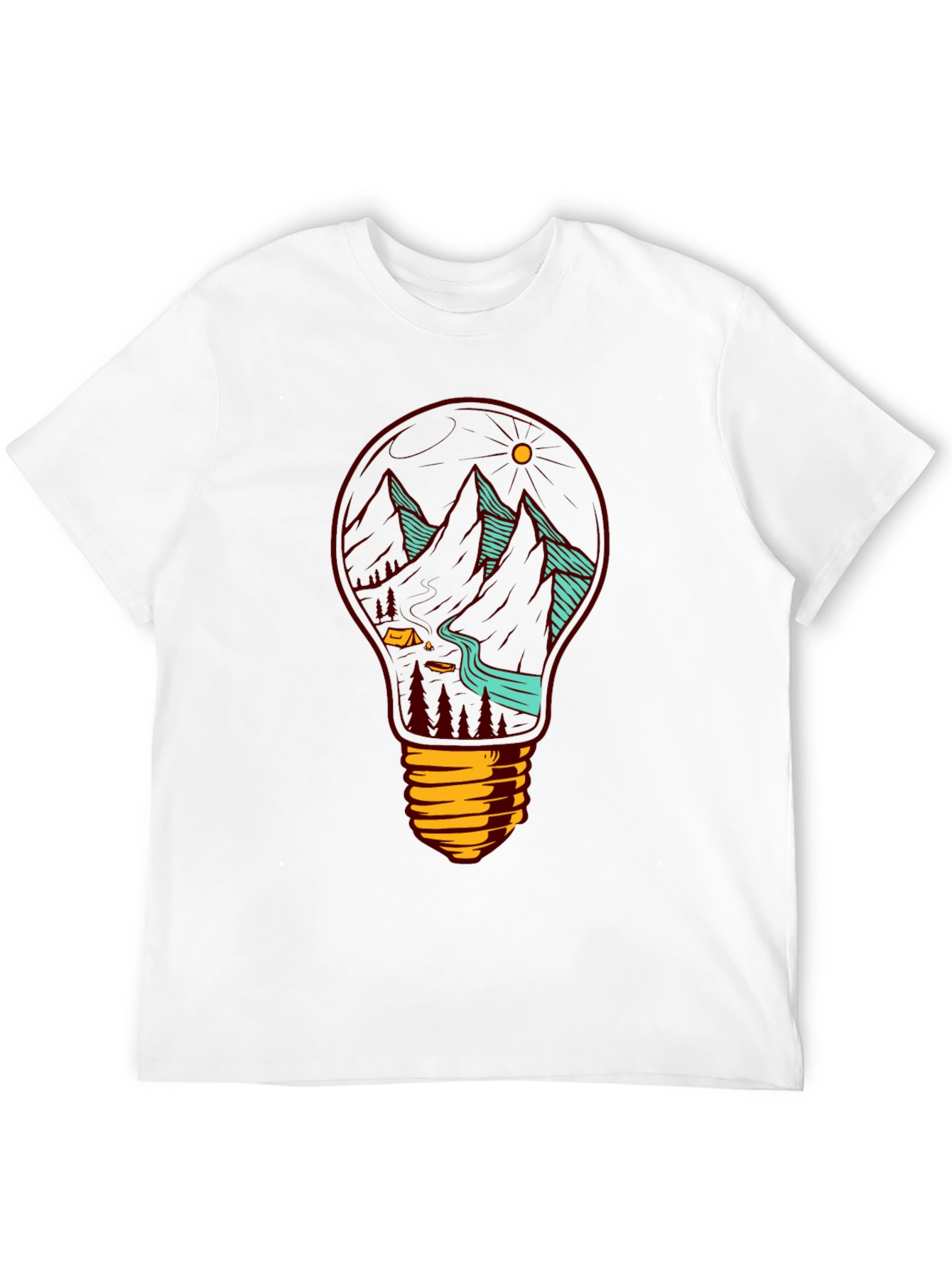 Mountainscape Lightbulb Graphic Tee