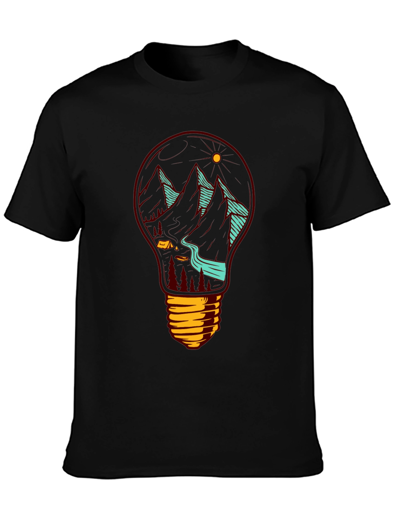 Mountainscape Lightbulb Graphic Tee