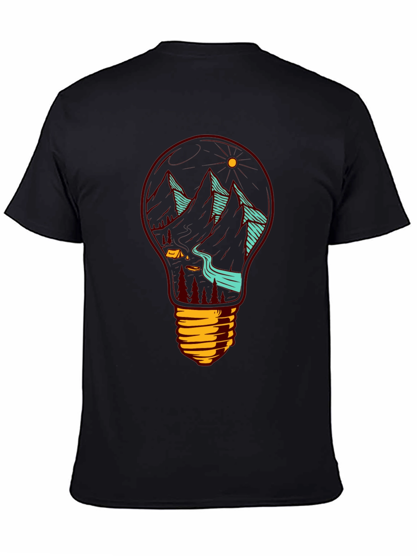 Mountainscape Lightbulb Graphic Tee