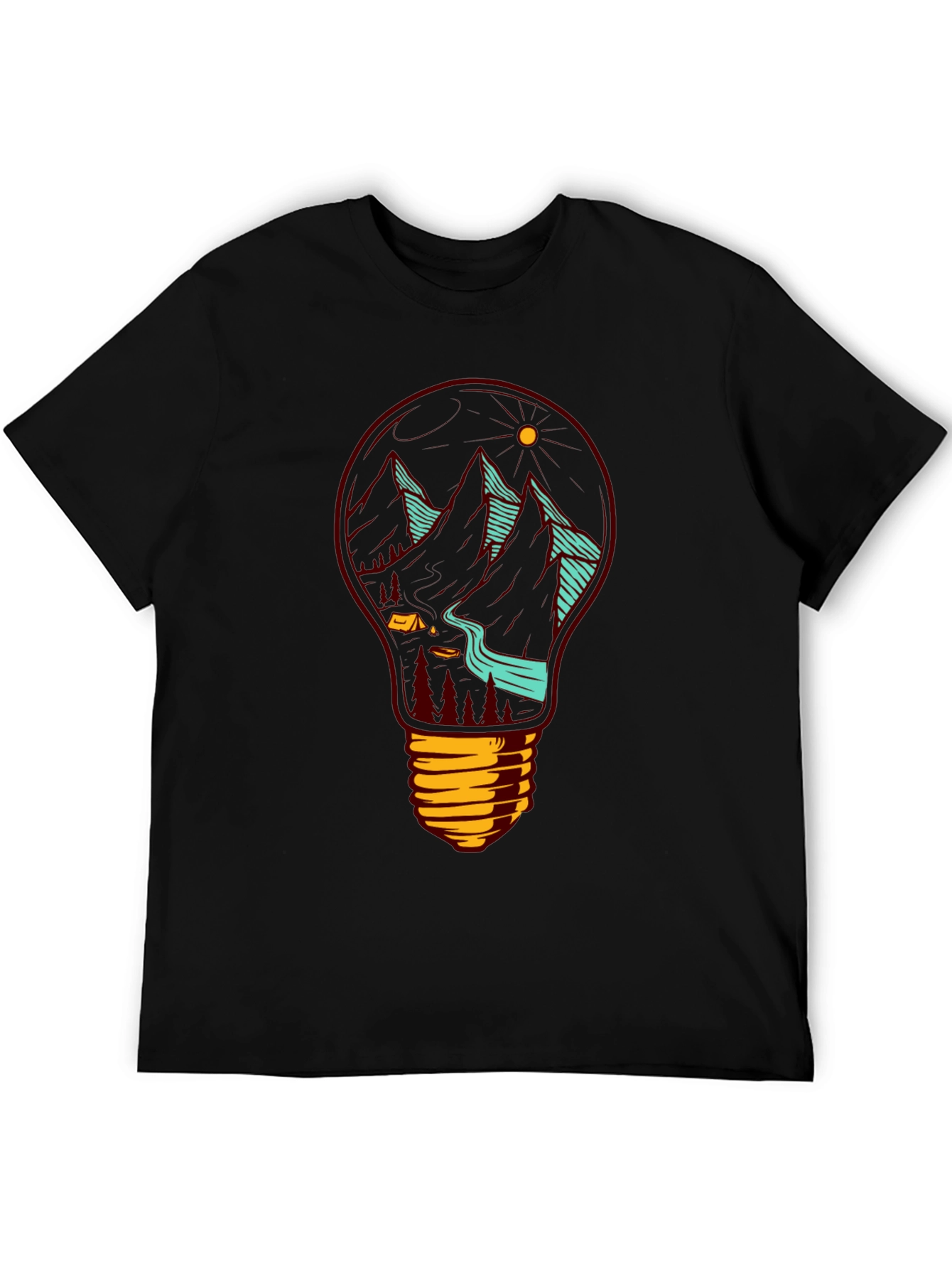 Mountainscape Lightbulb Graphic Tee