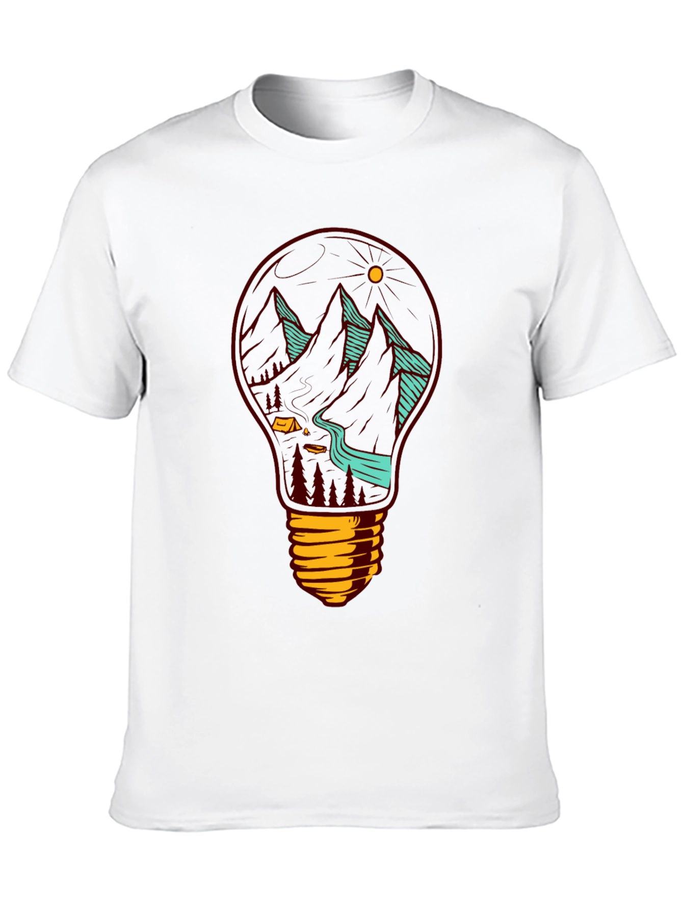 Mountainscape Lightbulb Graphic Tee