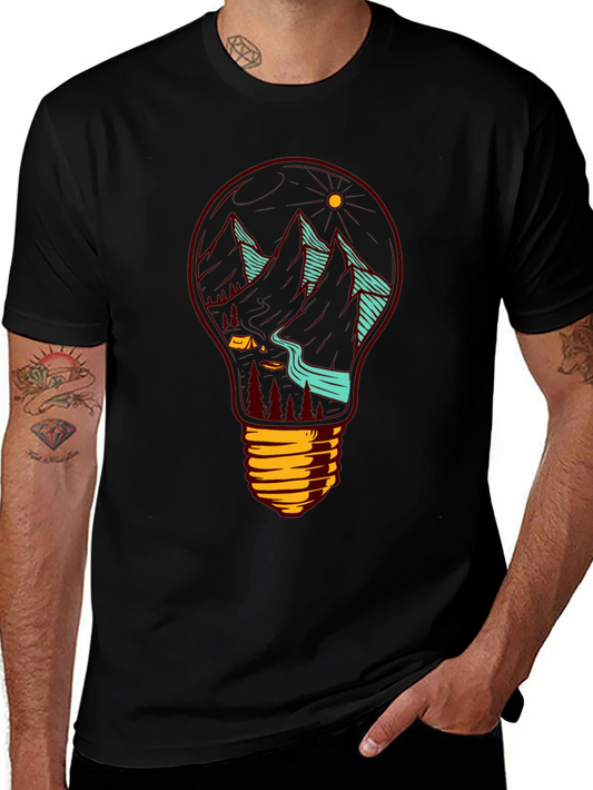 Mountainscape Lightbulb Graphic Tee