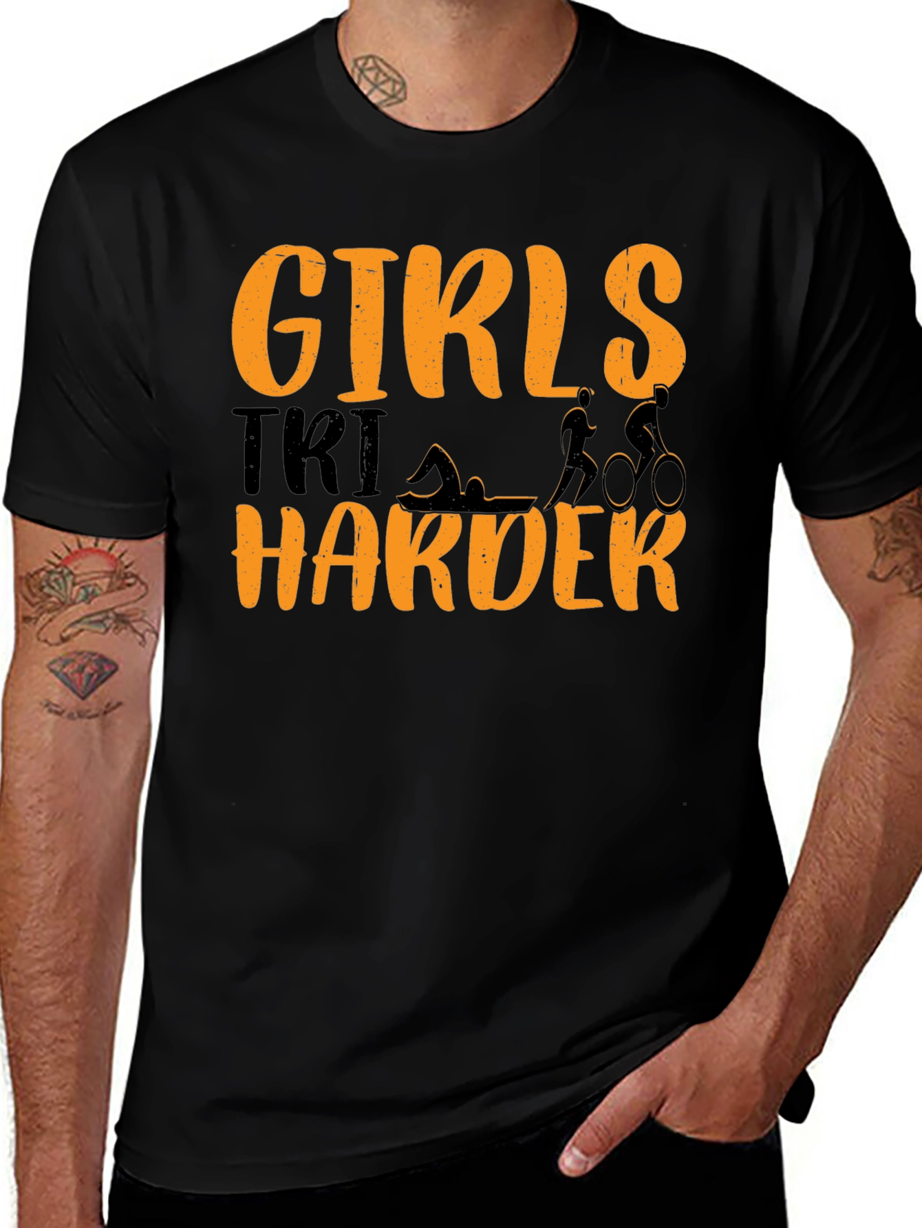 Girls Tri Harder T-Shirt Triathlon Tee