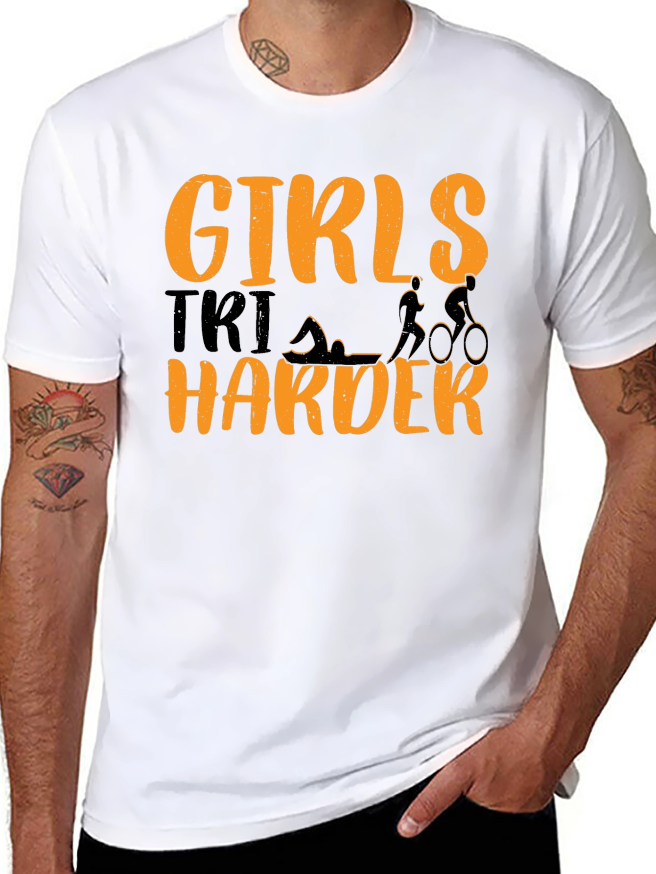 Girls Tri Harder T-Shirt Triathlon Tee