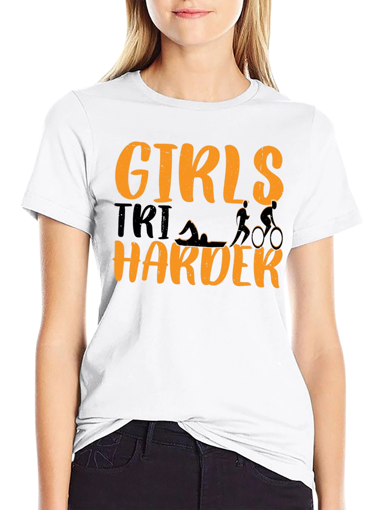 Girls Tri Harder T-Shirt Triathlon Tee