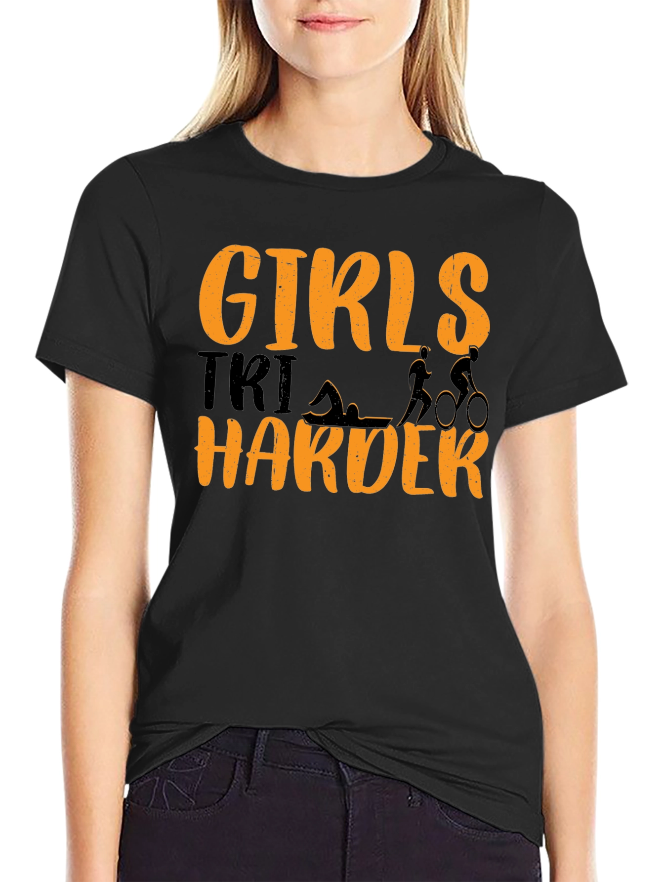 Girls Tri Harder T-Shirt Triathlon Tee