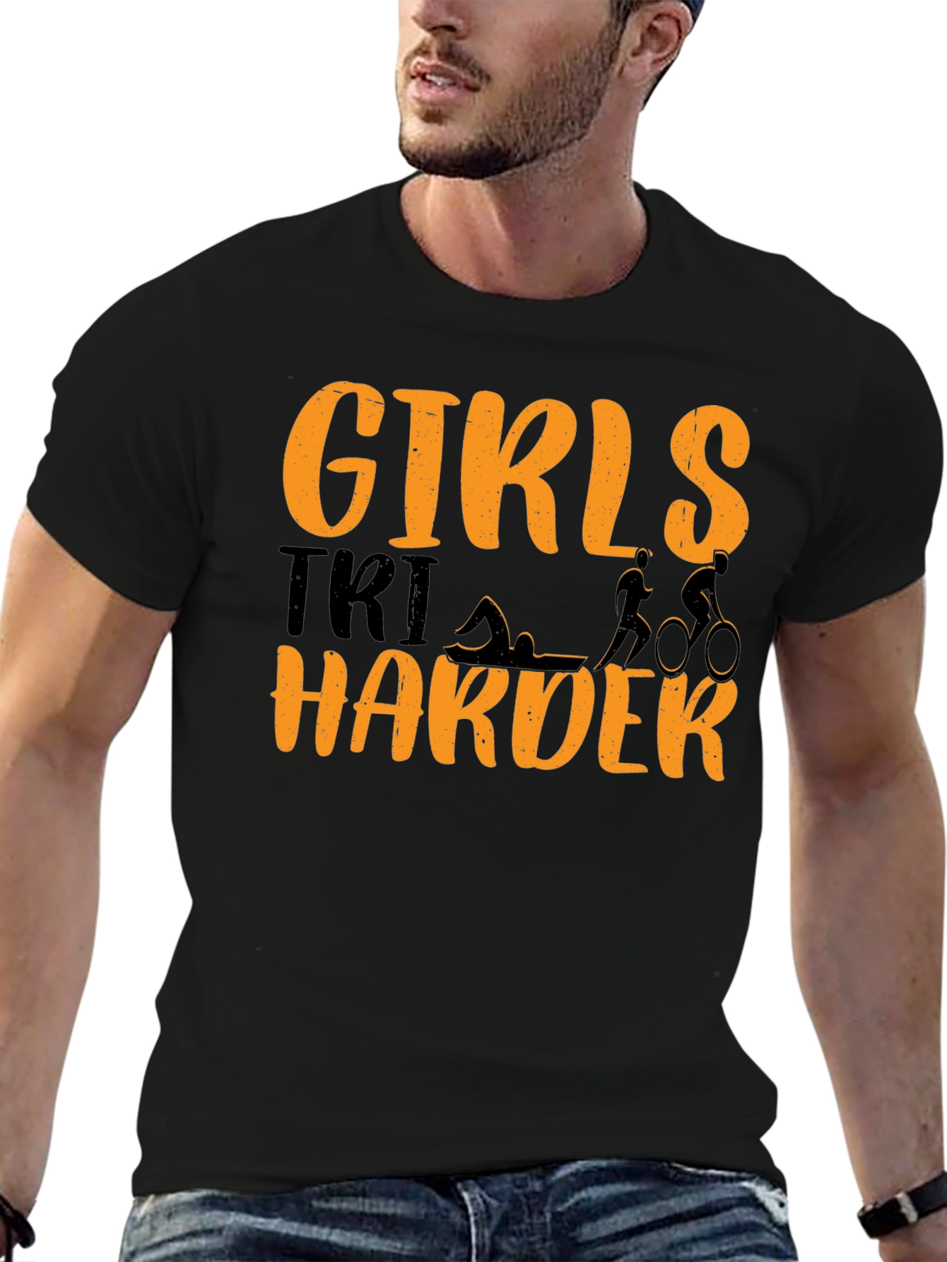Girls Tri Harder T-Shirt Triathlon Tee