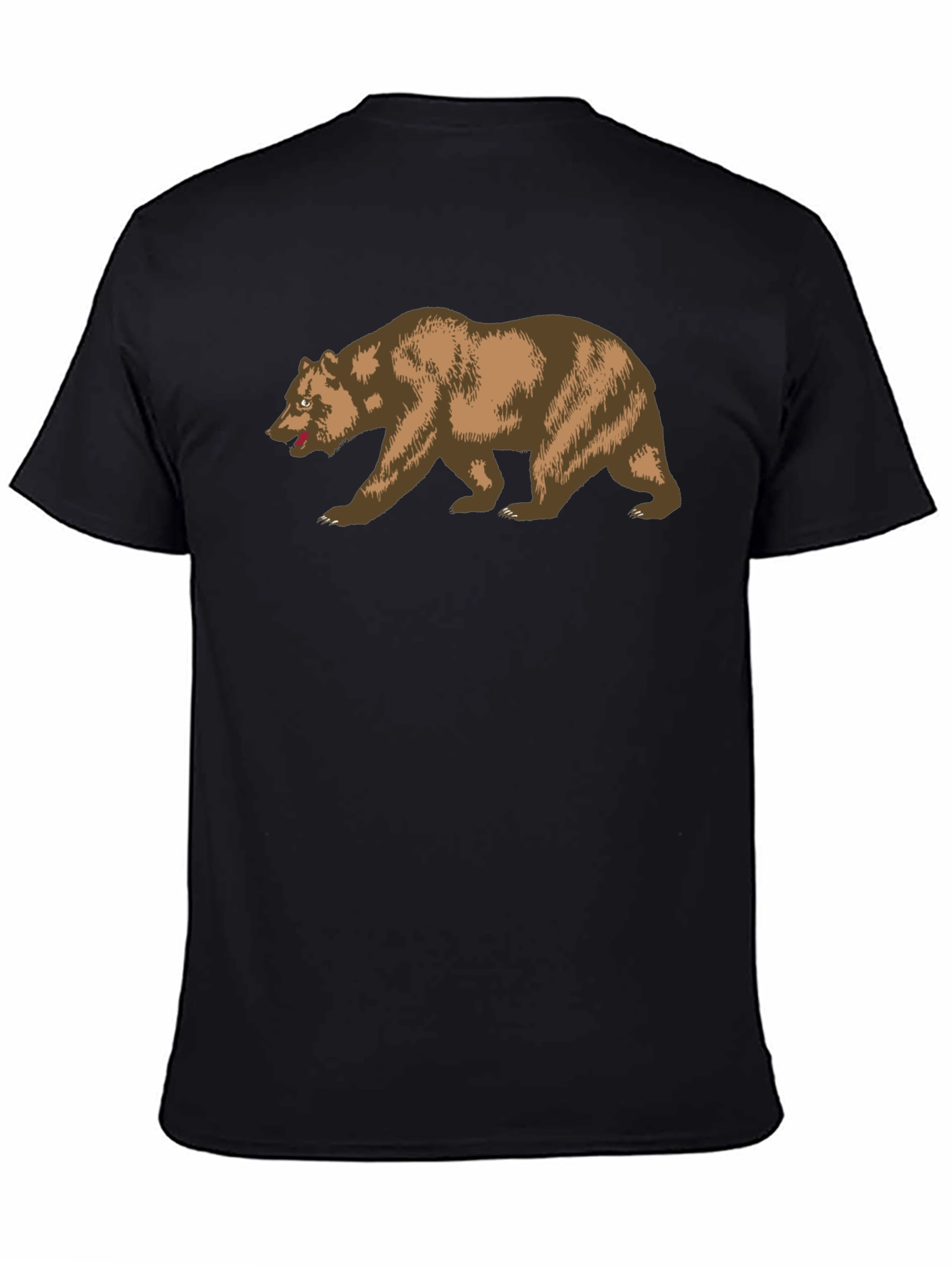 California Bear Graphic Tee - Black Cotton T-Shirt