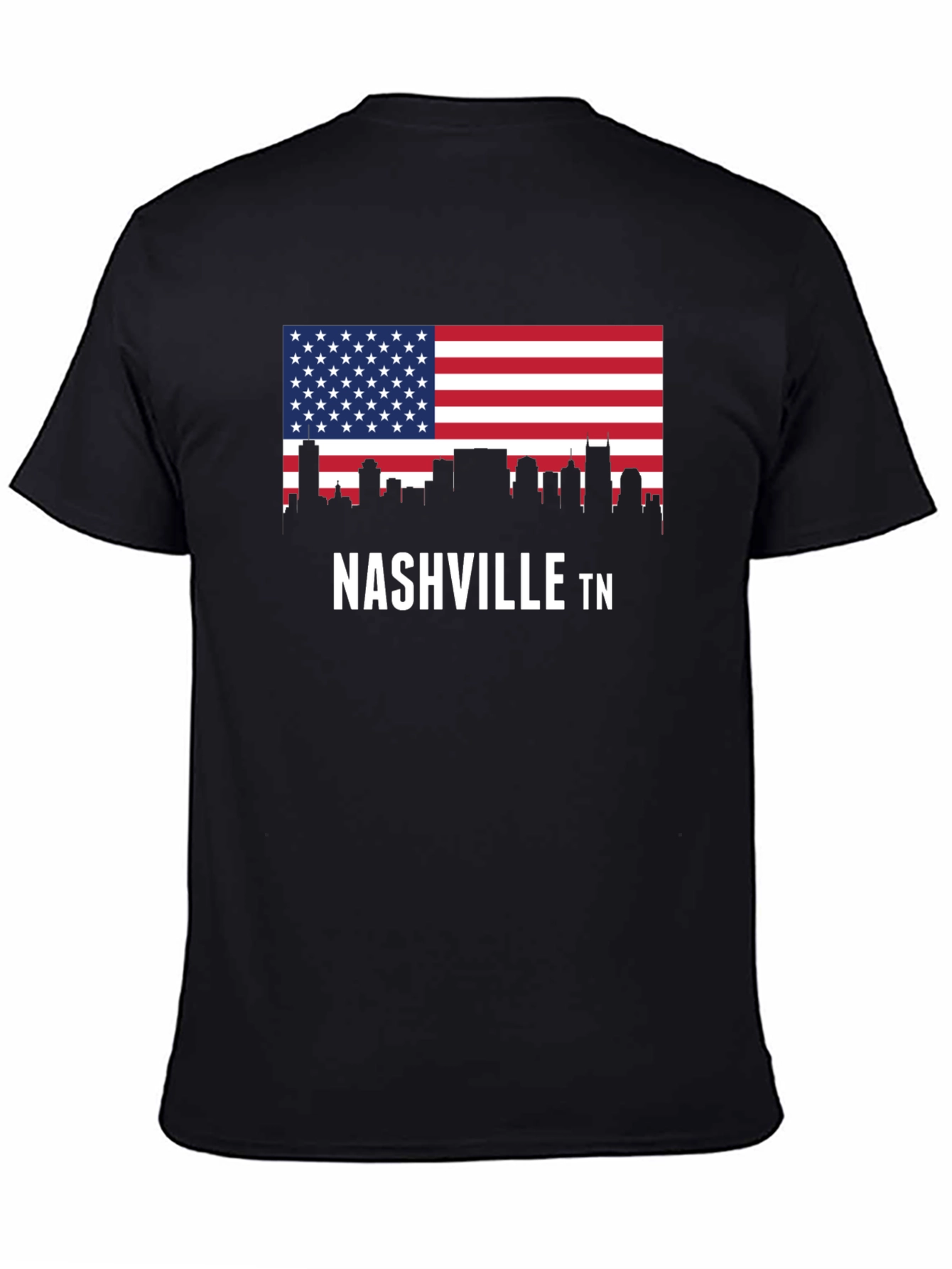 Nashville TN American Flag Skyline Graphic T-Shirt